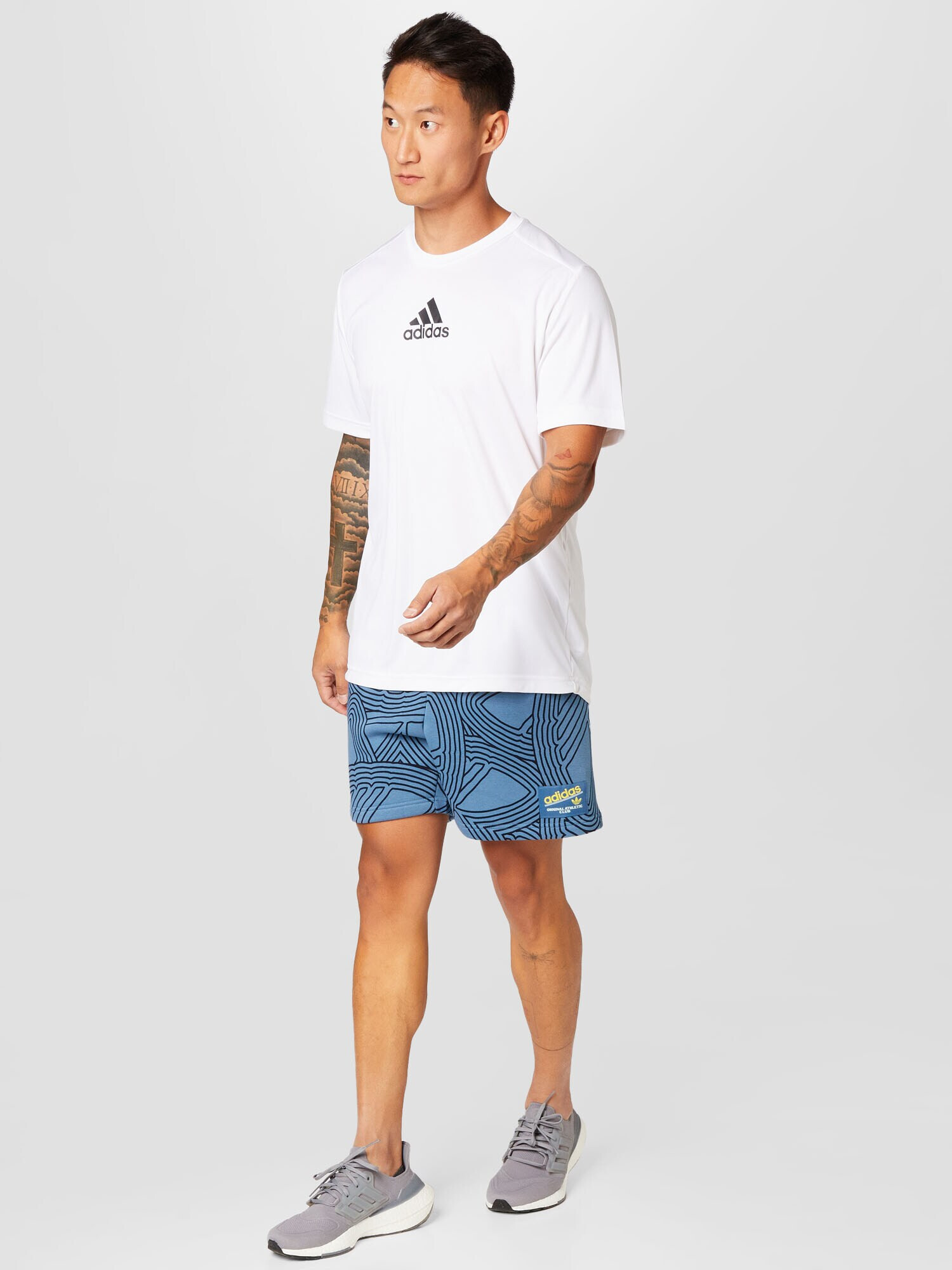 ADIDAS ORIGINALS Pantaloni 'Original Athletic Club Allover Print' albastru deschis / negru - Pled.ro