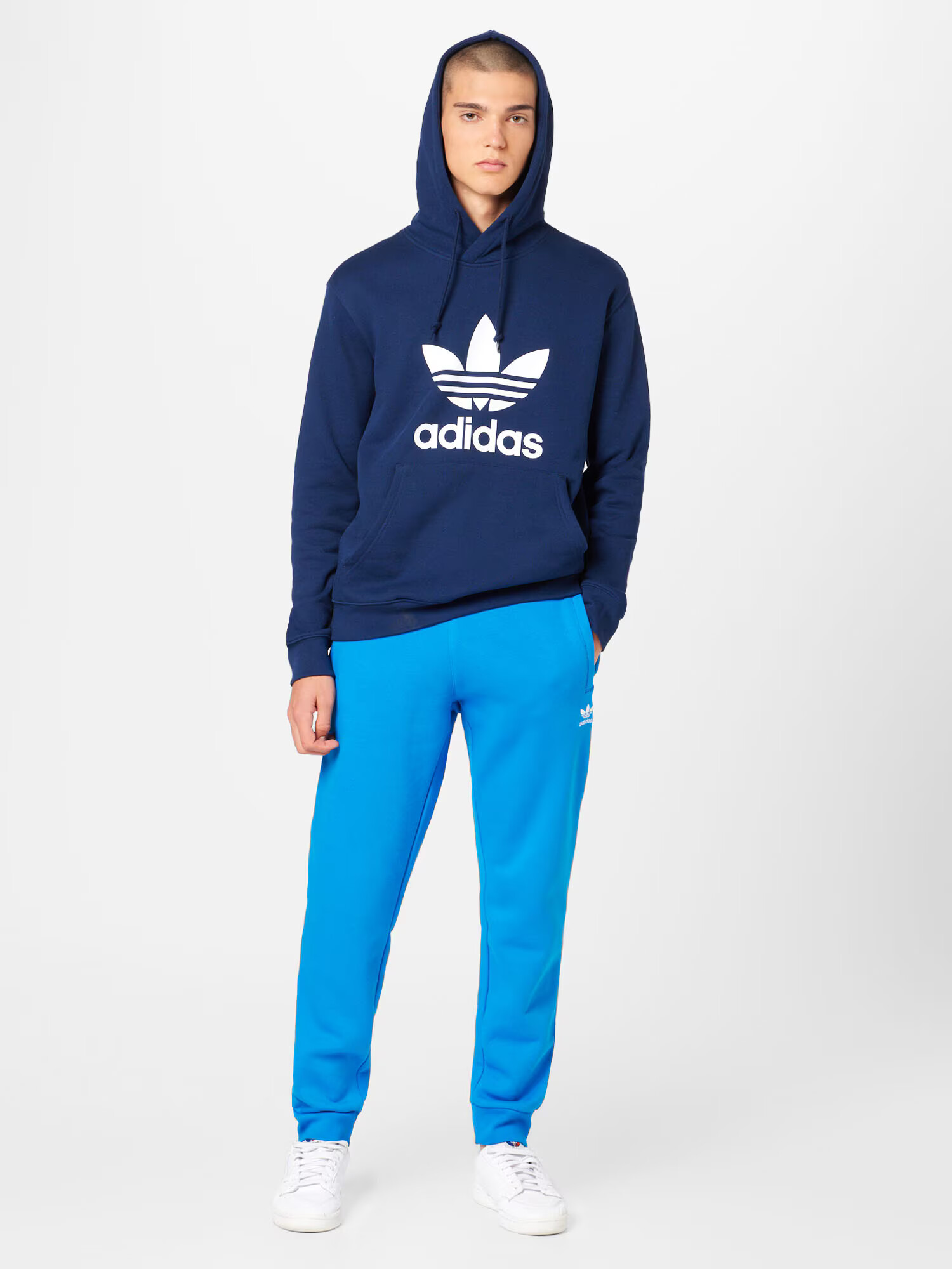 ADIDAS ORIGINALS Pantaloni 'Trefoil Essentials' albastru neon / alb - Pled.ro