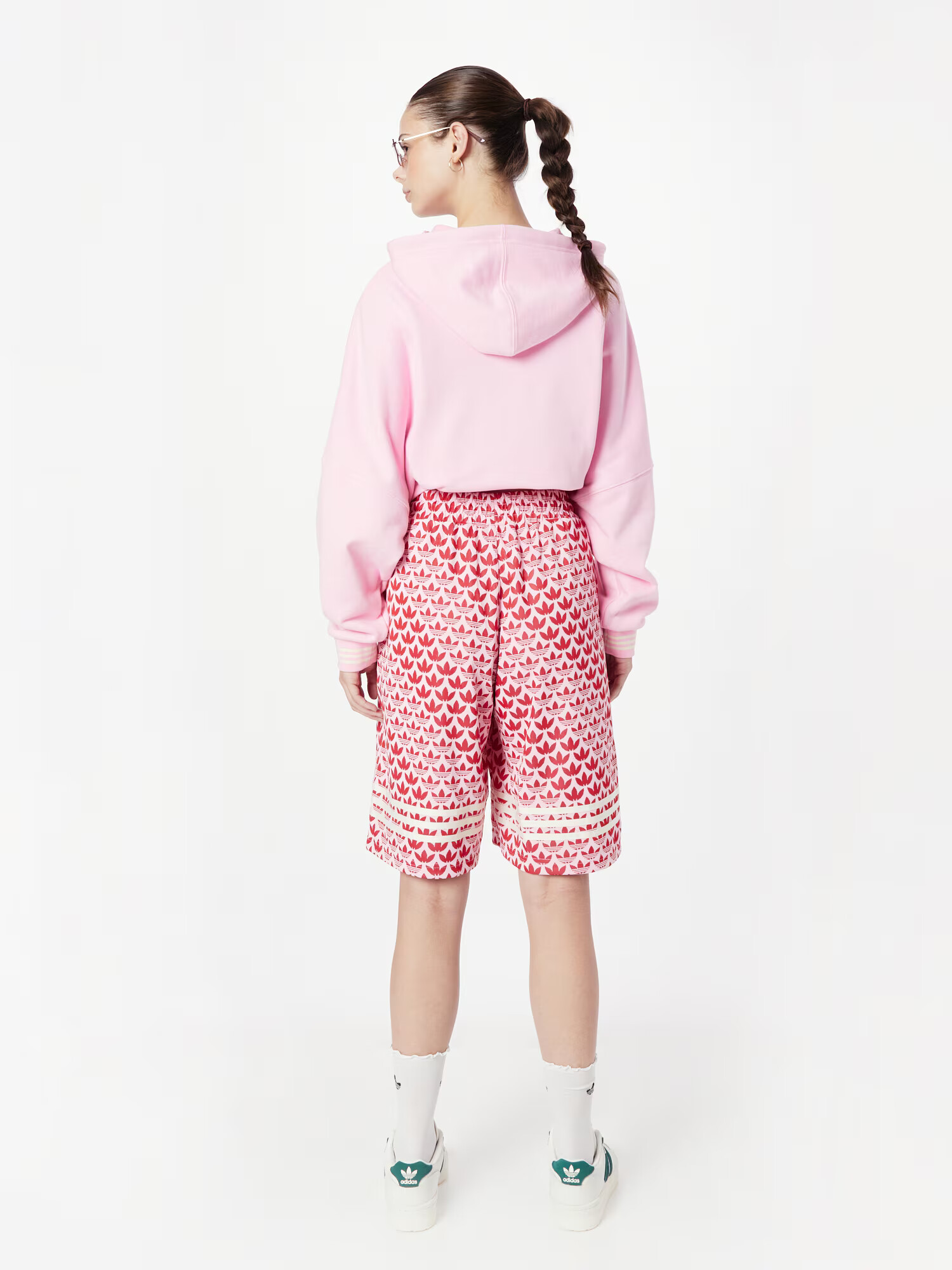 ADIDAS ORIGINALS Pantaloni 'Adicolor 70S Bb Monogram' crem / roz / magenta - Pled.ro