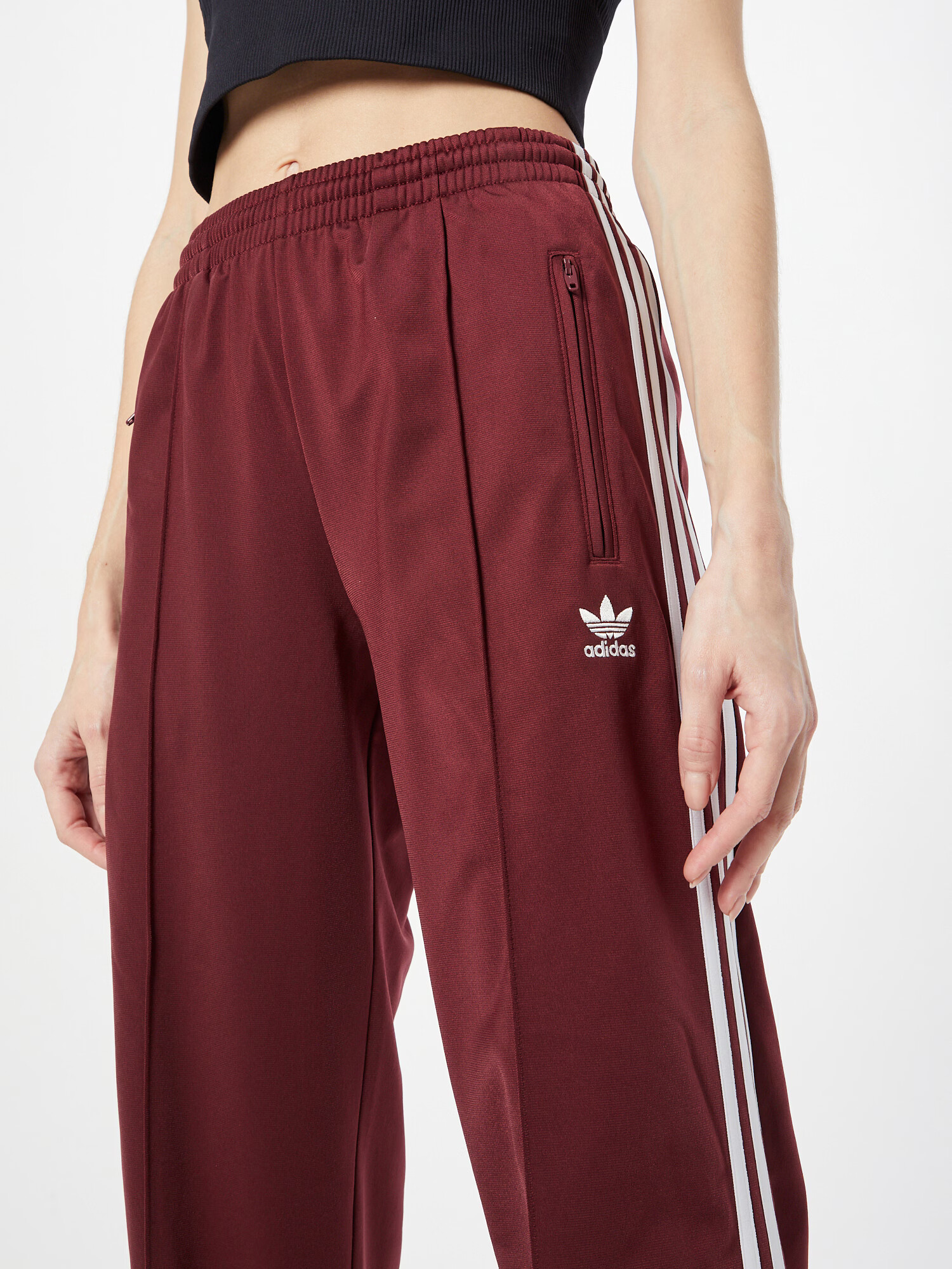 ADIDAS ORIGINALS Pantaloni 'Adicolor Classics Firebird' roșu vin / alb - Pled.ro