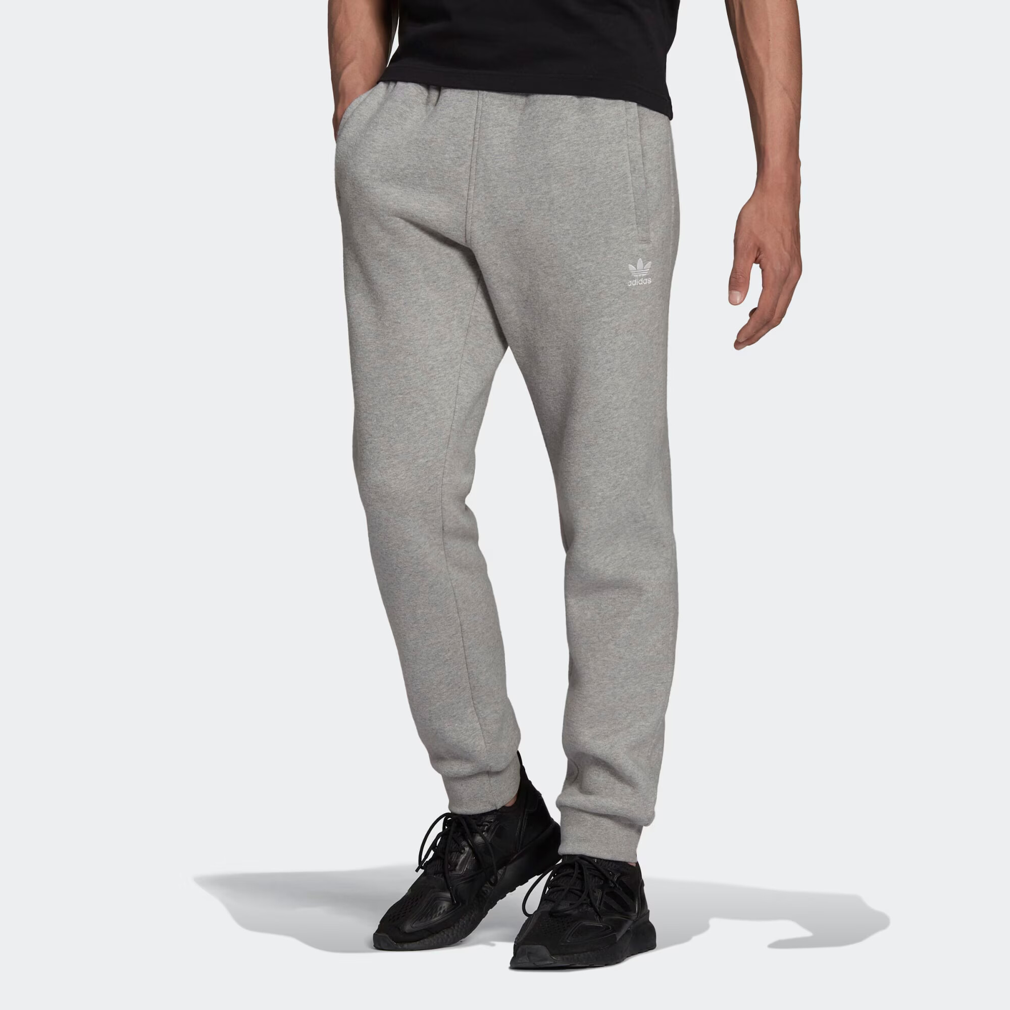 ADIDAS ORIGINALS Pantaloni 'Adicolor Essentials Trefoil' gri amestecat / alb - Pled.ro