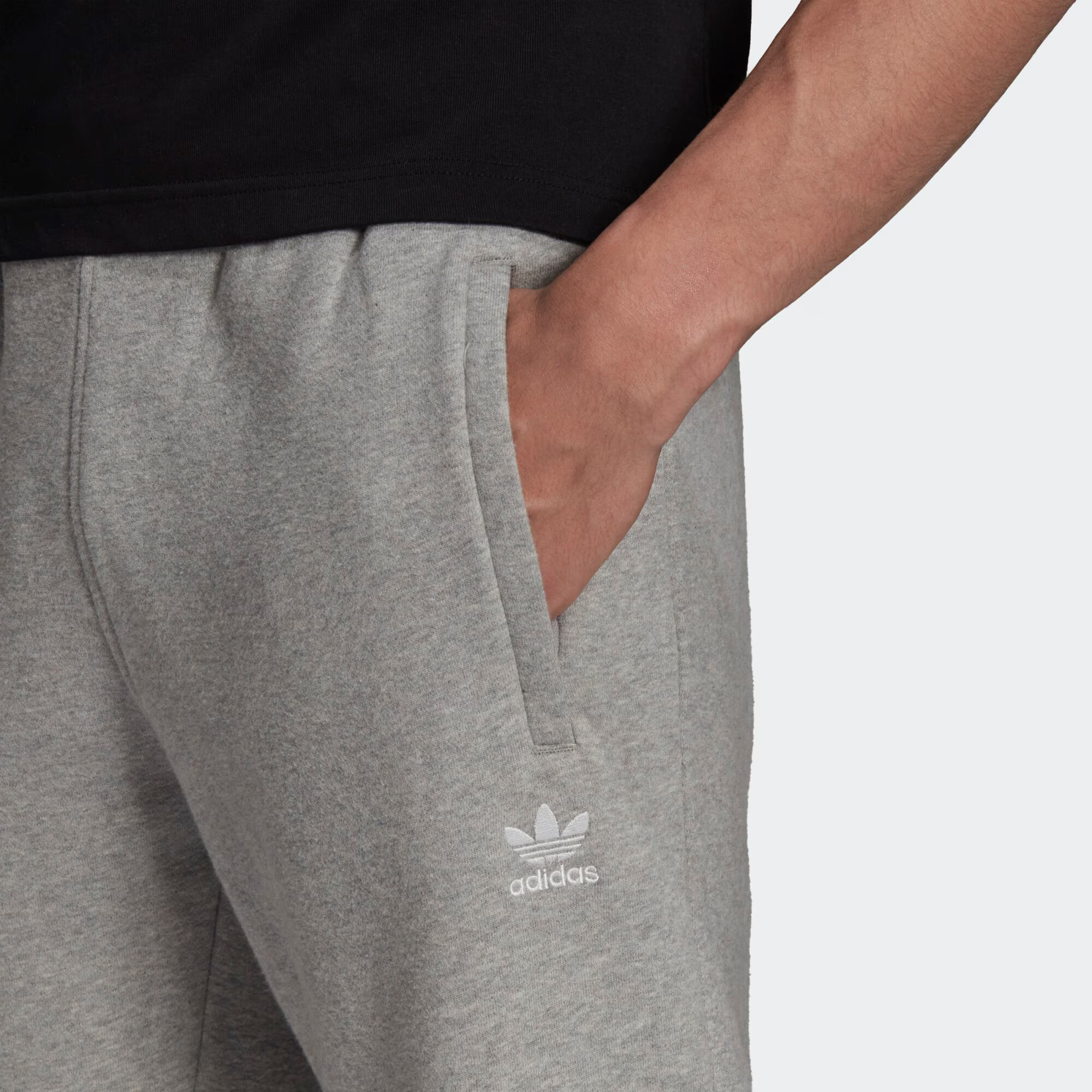 ADIDAS ORIGINALS Pantaloni 'Adicolor Essentials Trefoil' gri amestecat / alb - Pled.ro