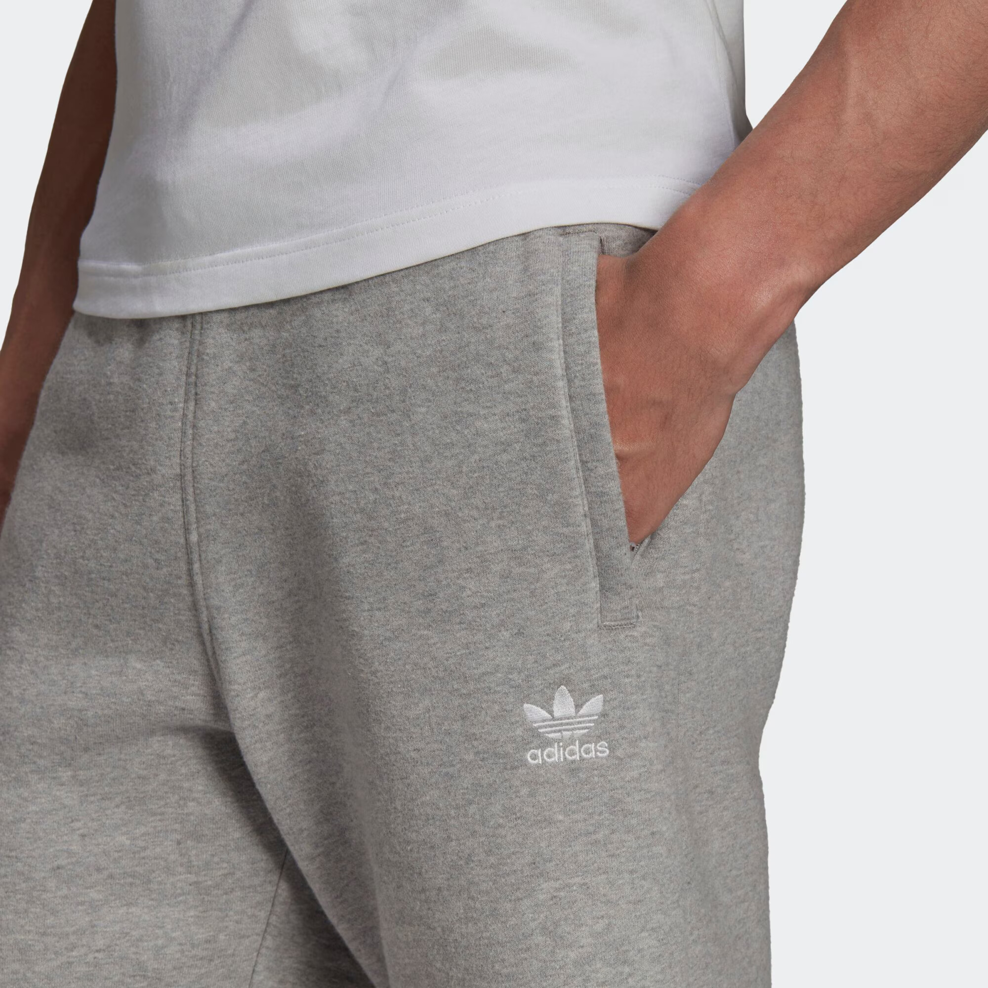 ADIDAS ORIGINALS Pantaloni 'Adicolor Essentials Trefoil' gri amestecat / alb - Pled.ro