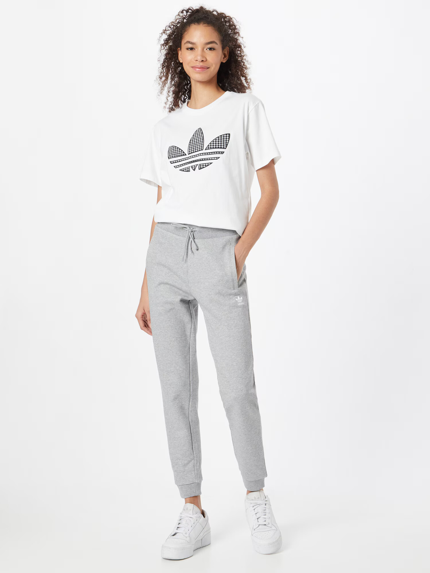 ADIDAS ORIGINALS Pantaloni gri deschis / alb - Pled.ro