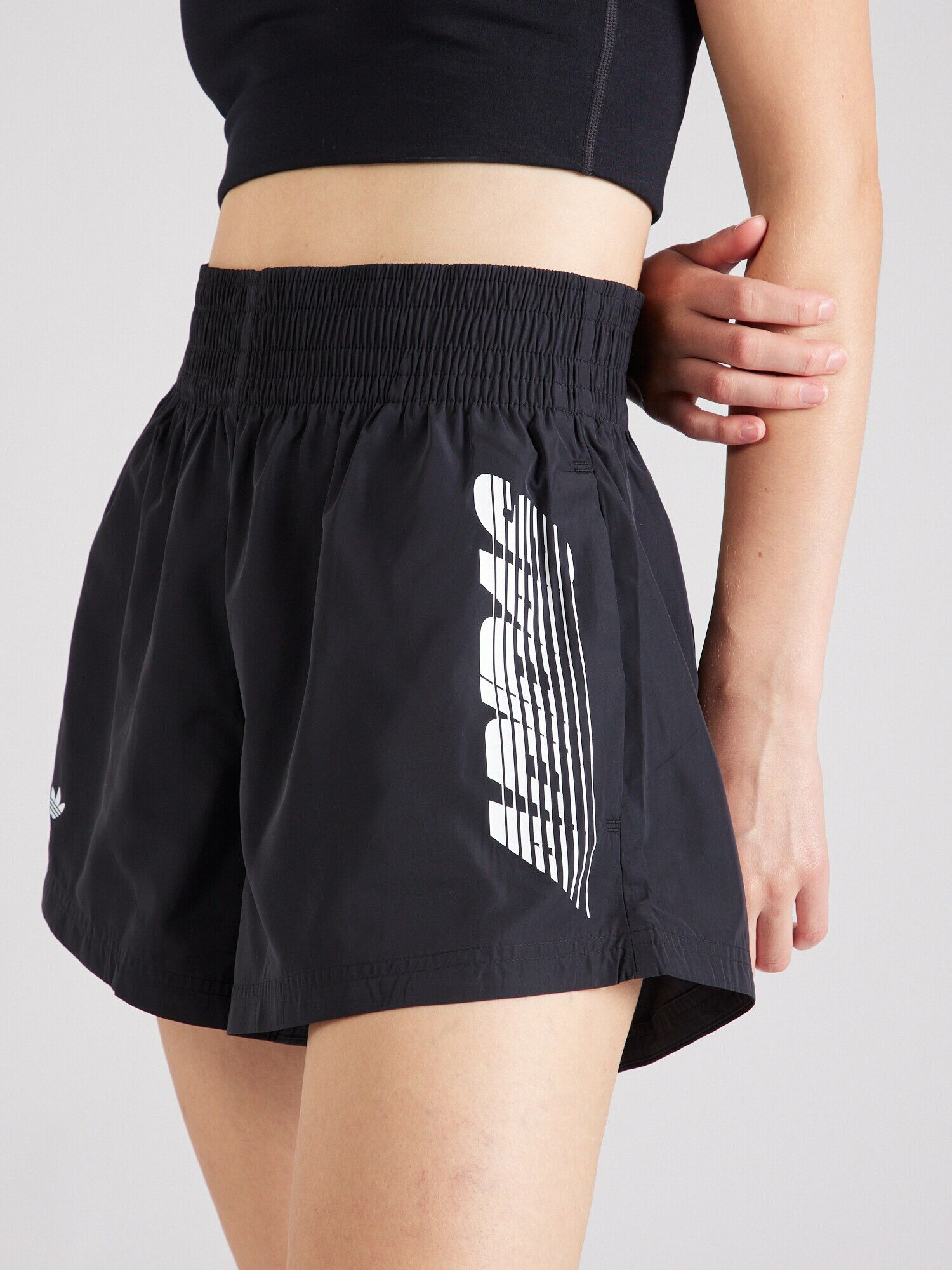 ADIDAS ORIGINALS Pantaloni 'Side Graphics High-Waisted' gri / negru / alb - Pled.ro