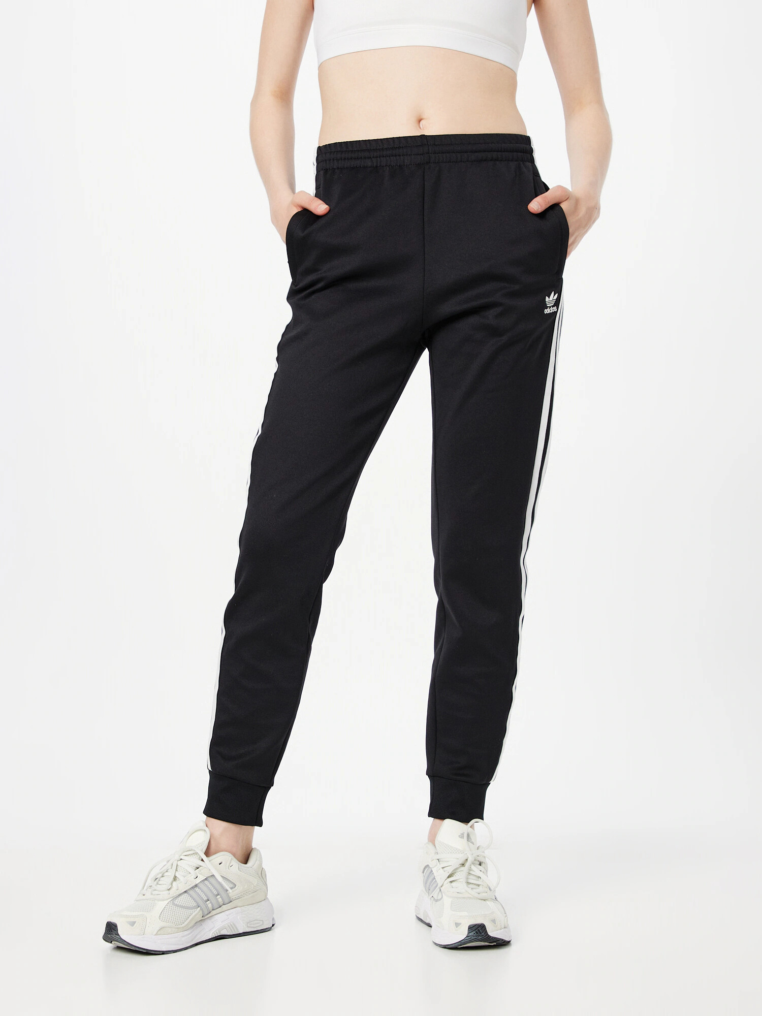 ADIDAS ORIGINALS Pantaloni 'Adicolor Classic' negru / alb - Pled.ro