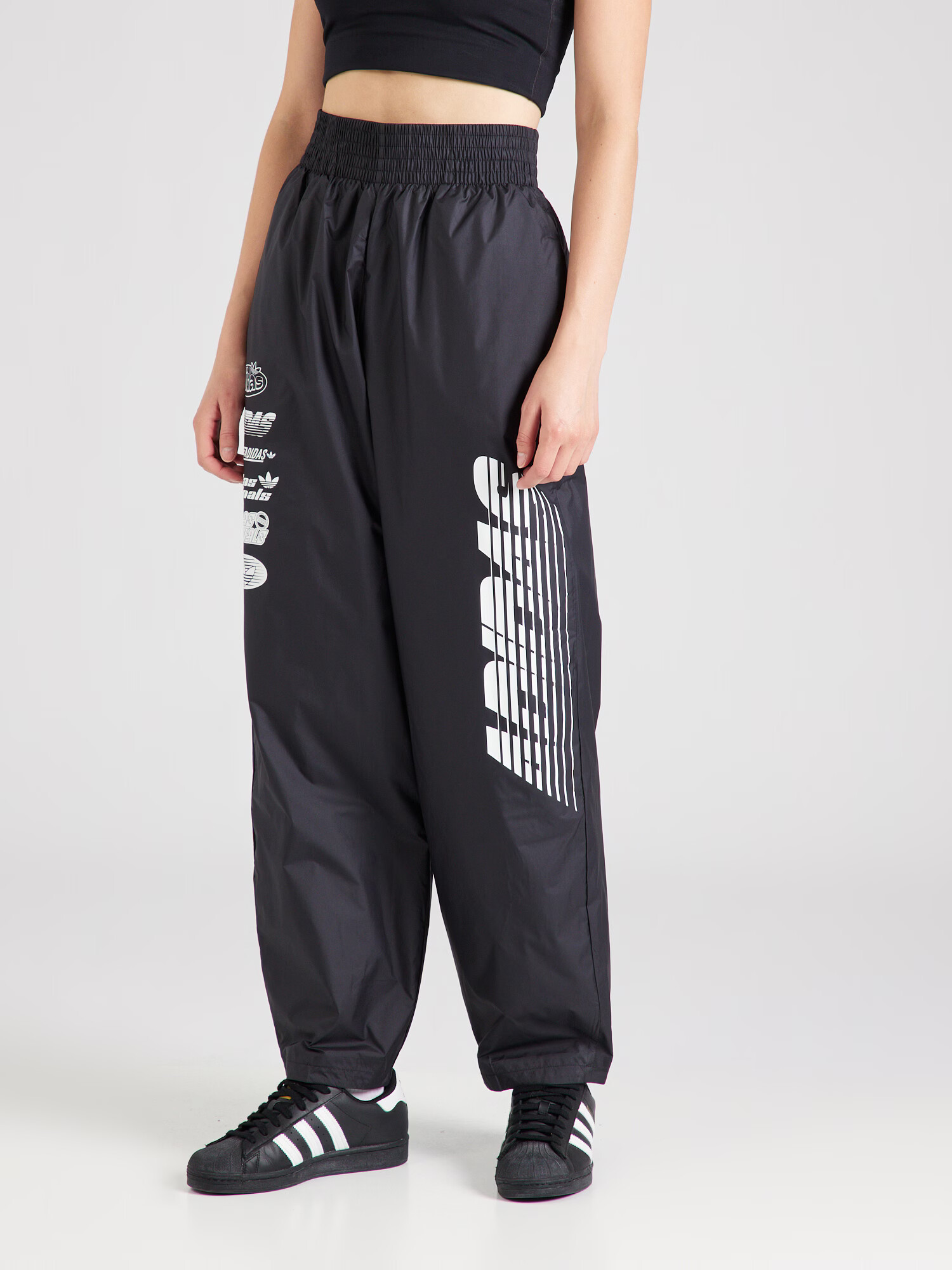 ADIDAS ORIGINALS Pantaloni 'Side Graphics' negru / alb - Pled.ro