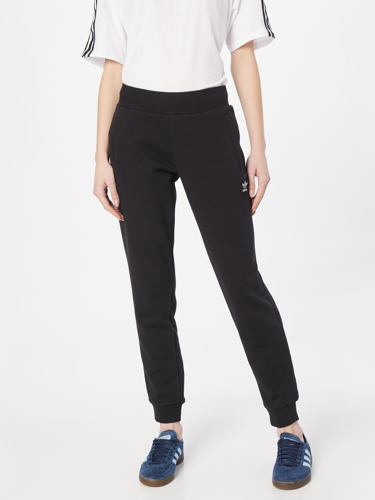 ADIDAS ORIGINALS Pantaloni 'Adicolor Essentials' negru / alb - Pled.ro