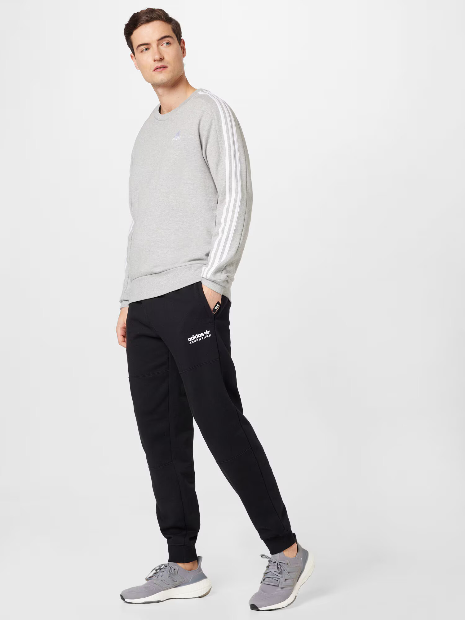 ADIDAS ORIGINALS Pantaloni 'Adventure' negru / alb - Pled.ro