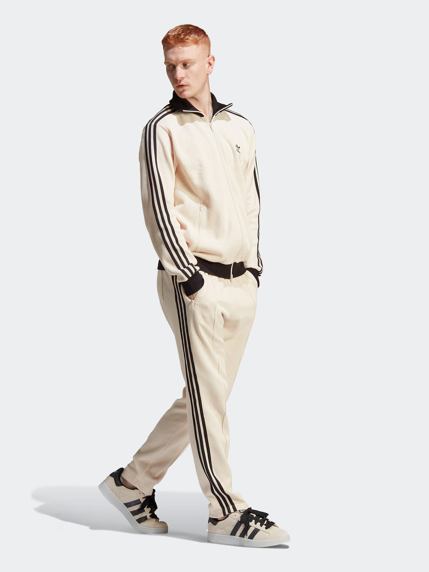 ADIDAS ORIGINALS Pantaloni 'Adicolor Classics Waffle Beckenbauer' negru / alb lână - Pled.ro