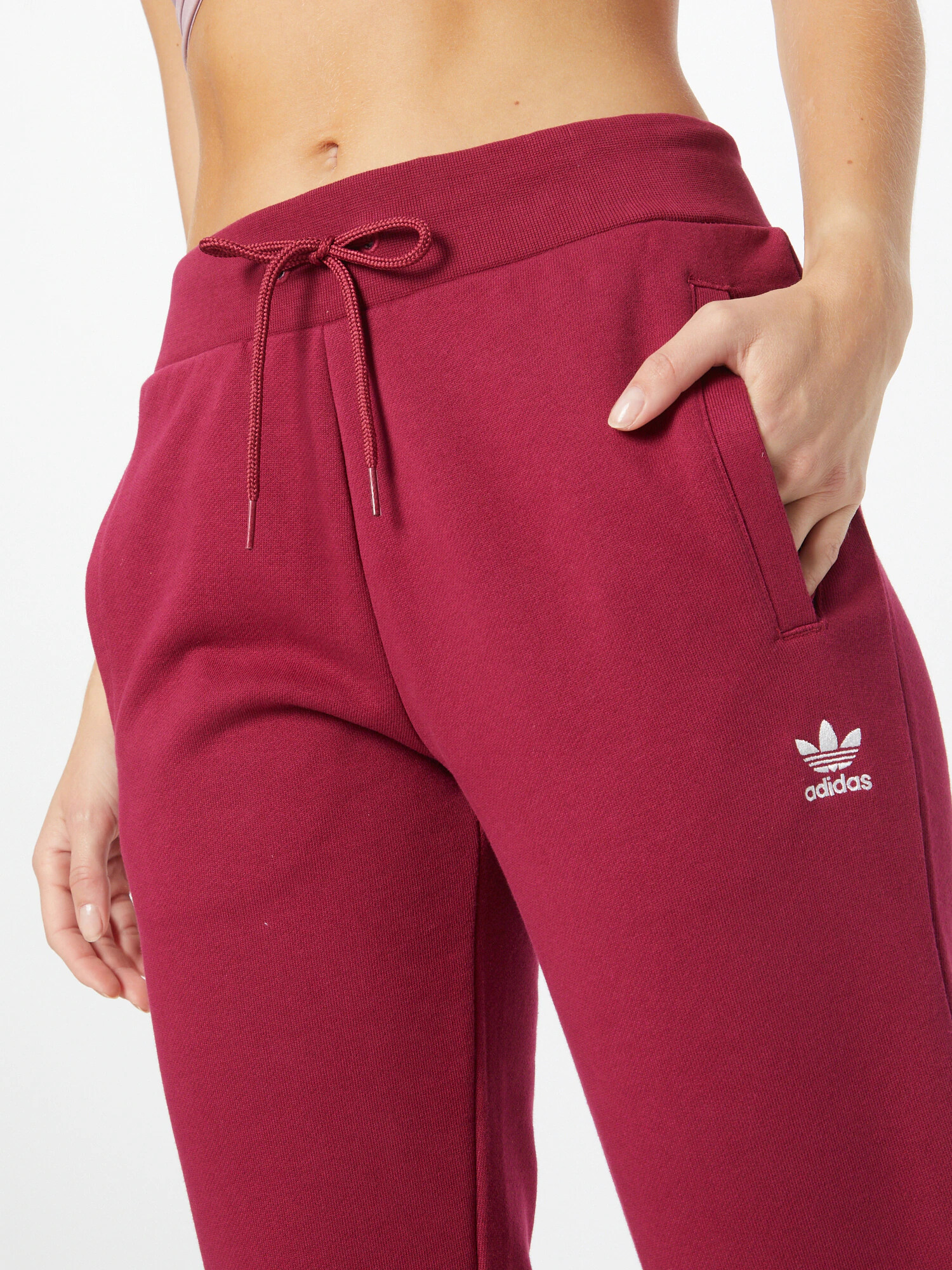 ADIDAS ORIGINALS Pantaloni 'Adicolor Essentials ' roșu burgundy / alb - Pled.ro