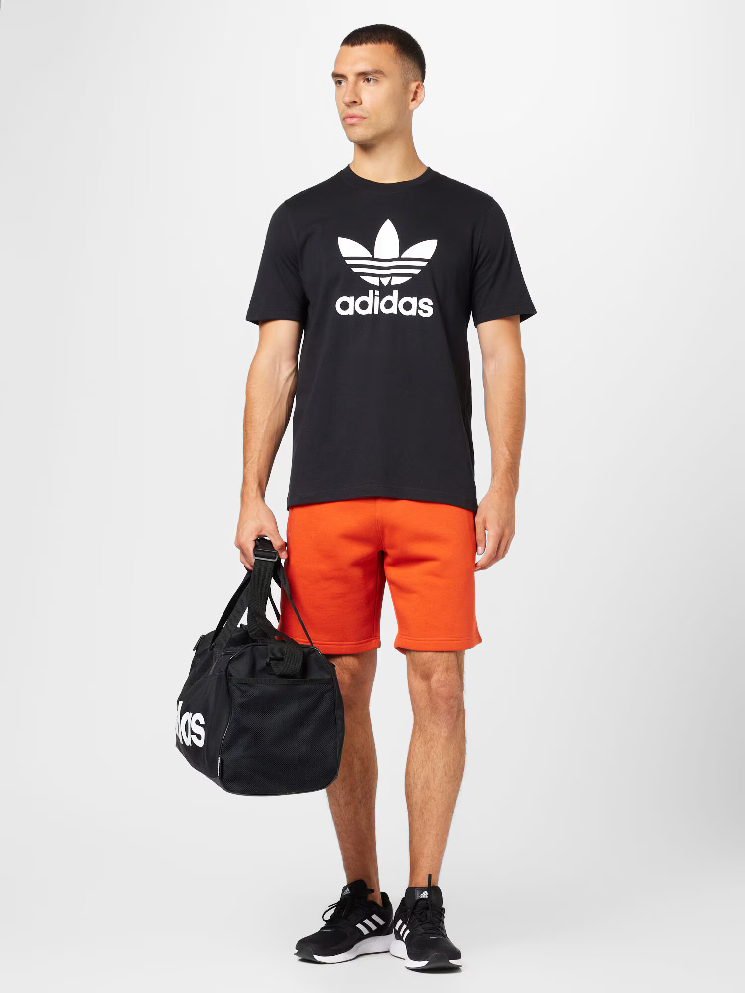 ADIDAS ORIGINALS Pantaloni 'Trefoil Essentials' roșu orange / alb - Pled.ro