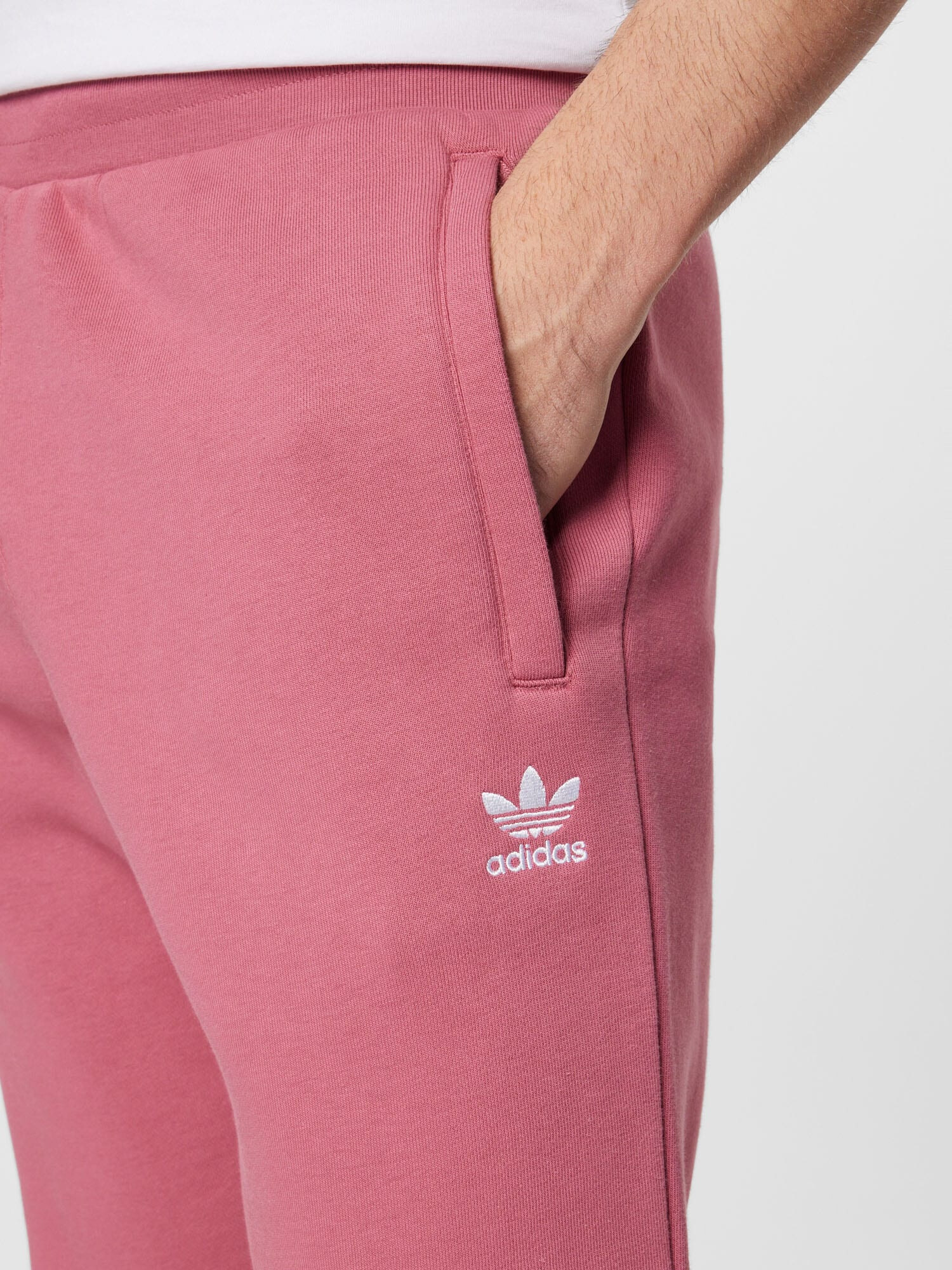 ADIDAS ORIGINALS Pantaloni 'Trefoil Essentials' roz pal / alb - Pled.ro