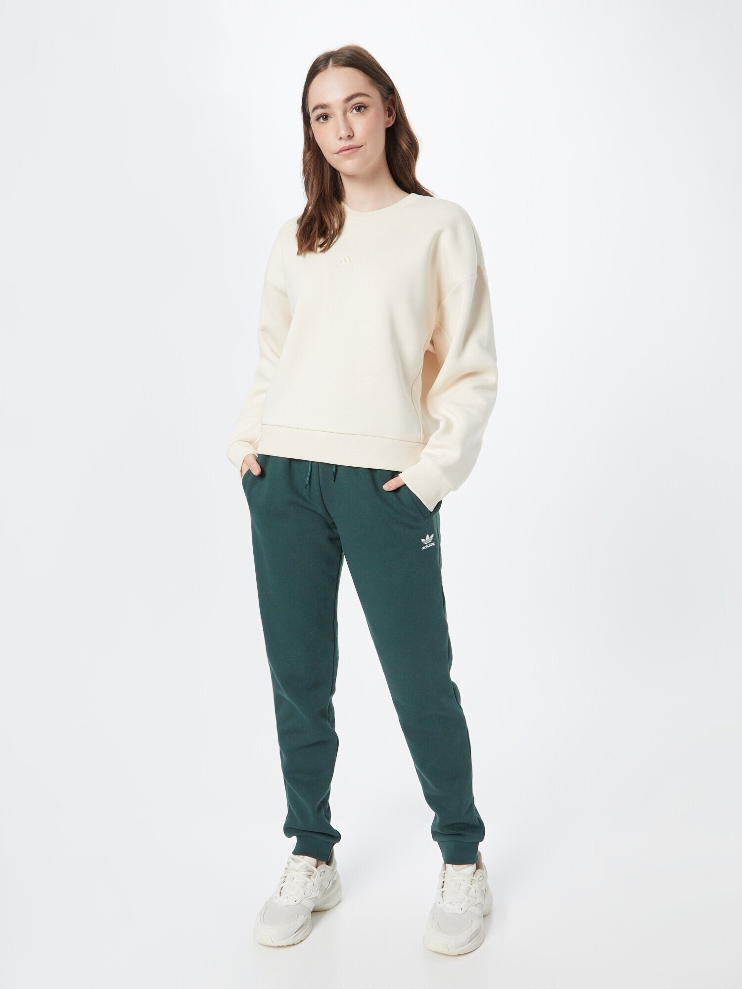 ADIDAS ORIGINALS Pantaloni 'Track' verde smarald / alb - Pled.ro