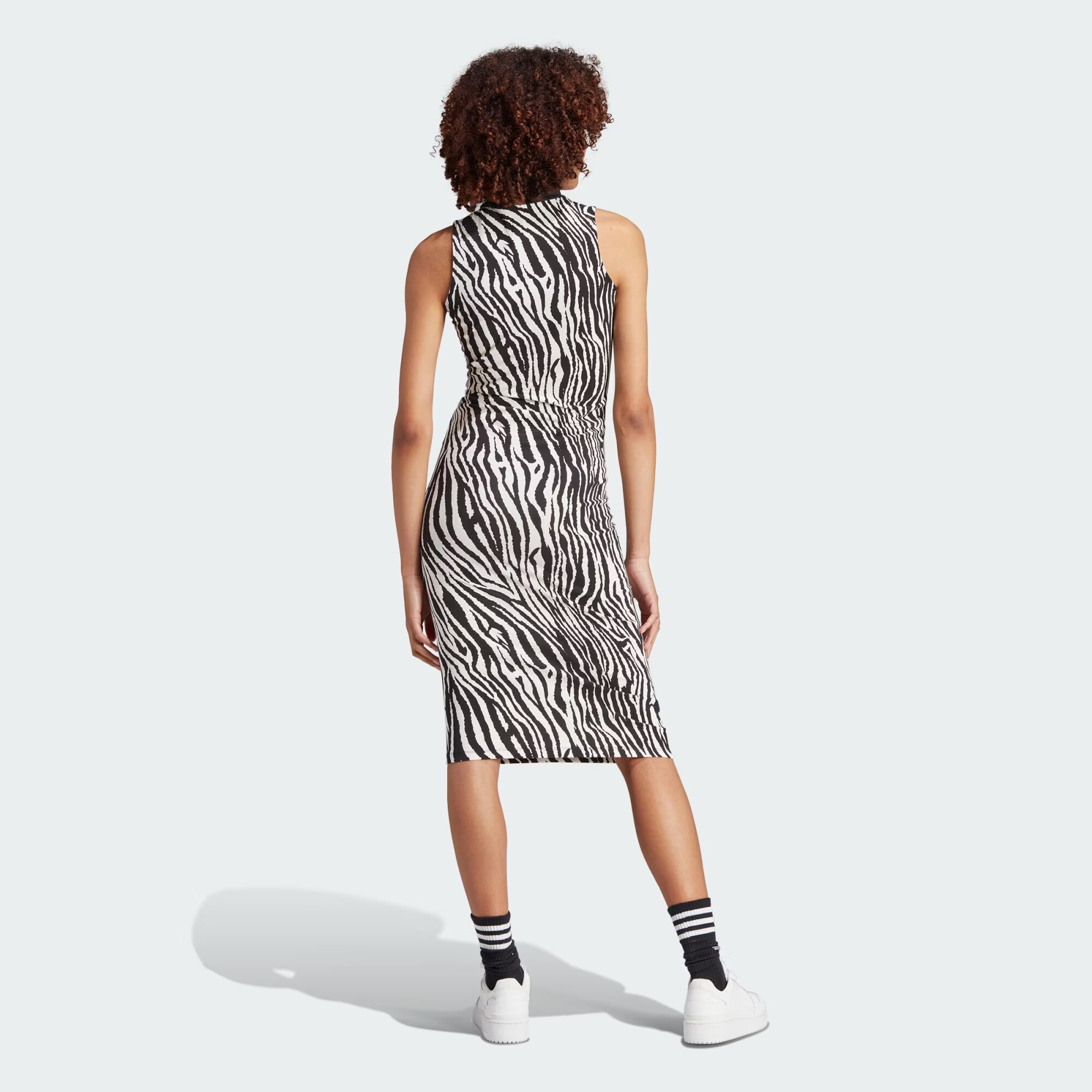 ADIDAS ORIGINALS Rochie 'Allover Zebra Animal Print' negru / alb - Pled.ro