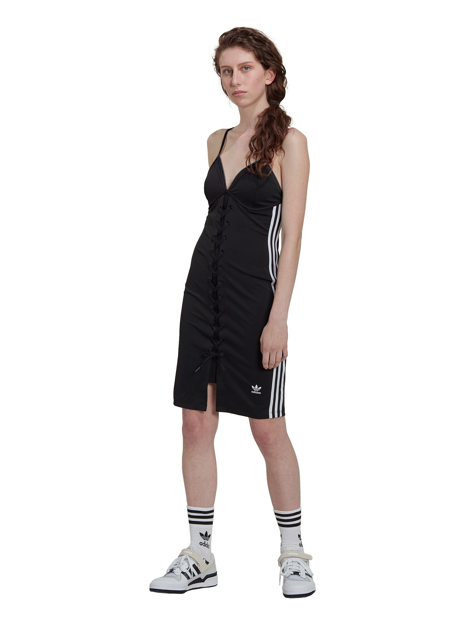 ADIDAS ORIGINALS Rochie 'Always Original Laced Strap' negru / alb - Pled.ro