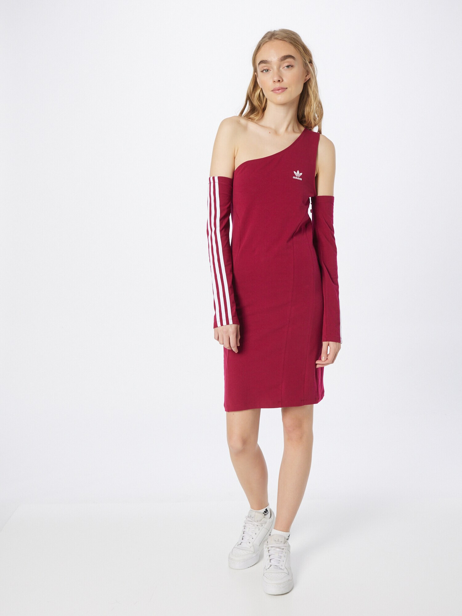 ADIDAS ORIGINALS Rochie 'Centre Stage Cutout' roșu vin / alb - Pled.ro