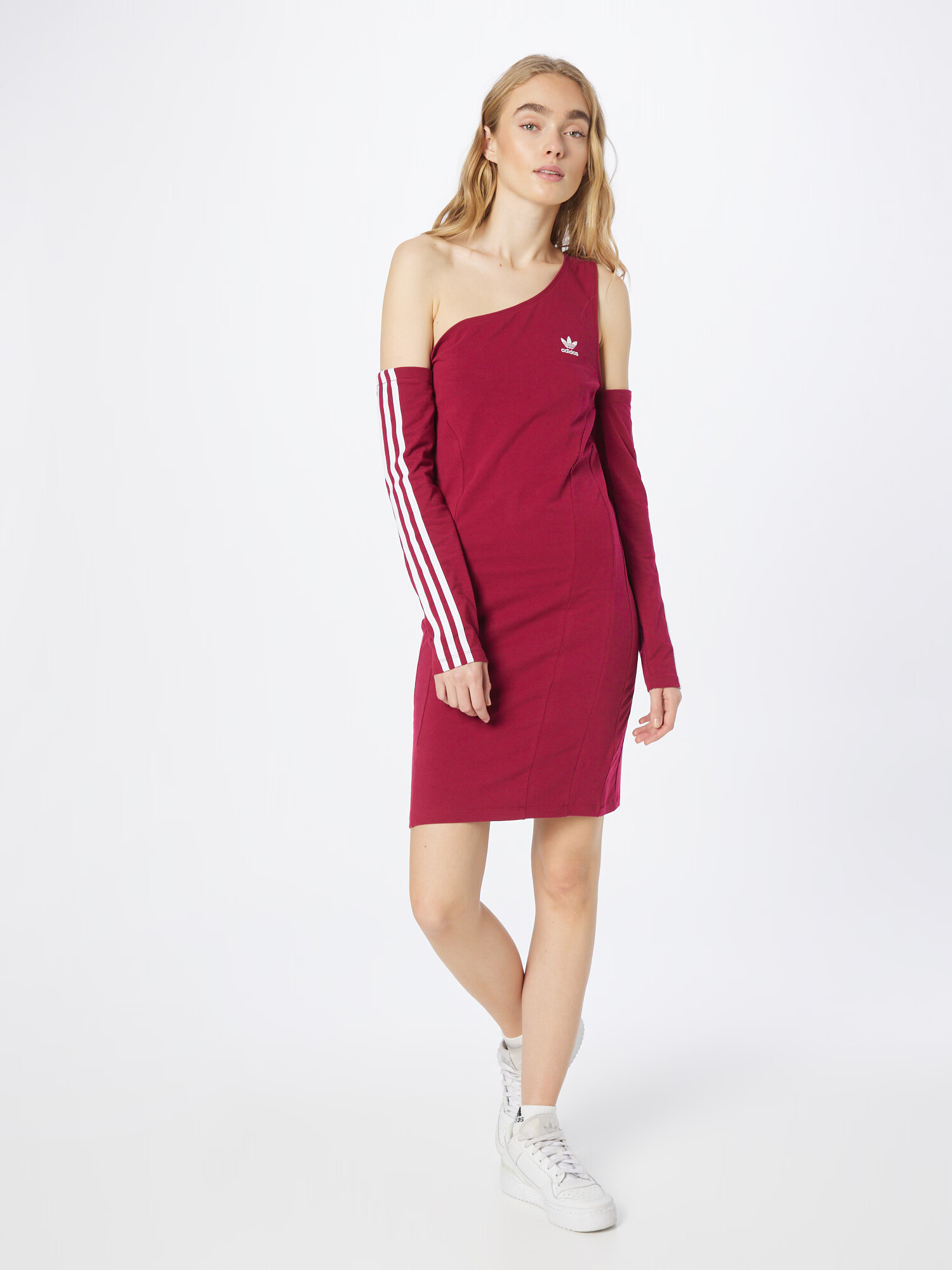 ADIDAS ORIGINALS Rochie 'Centre Stage Cutout' roșu vin / alb - Pled.ro