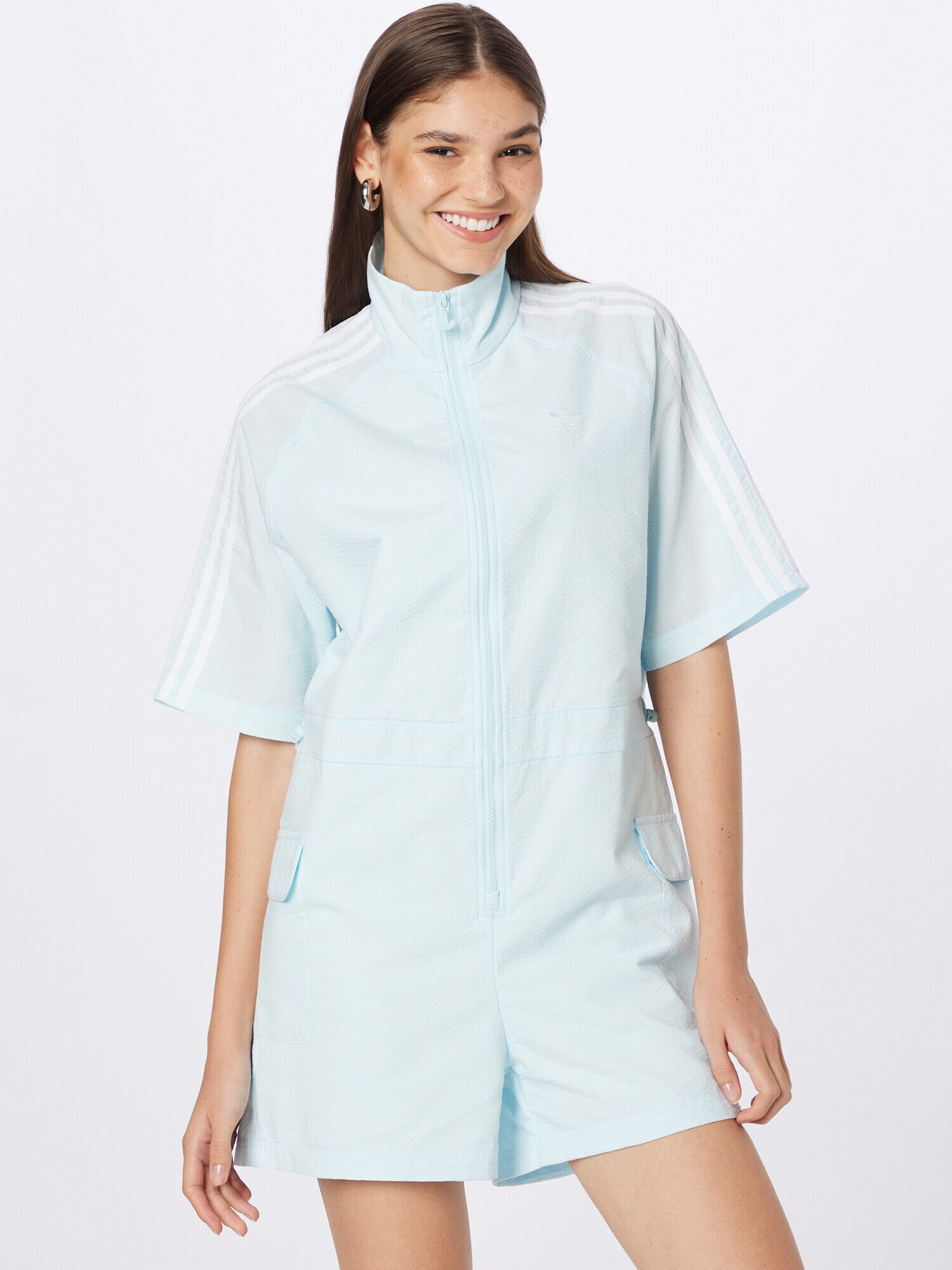 ADIDAS ORIGINALS Salopeta 'Adicolor Classics Poplin Playsuit' azur / alb - Pled.ro