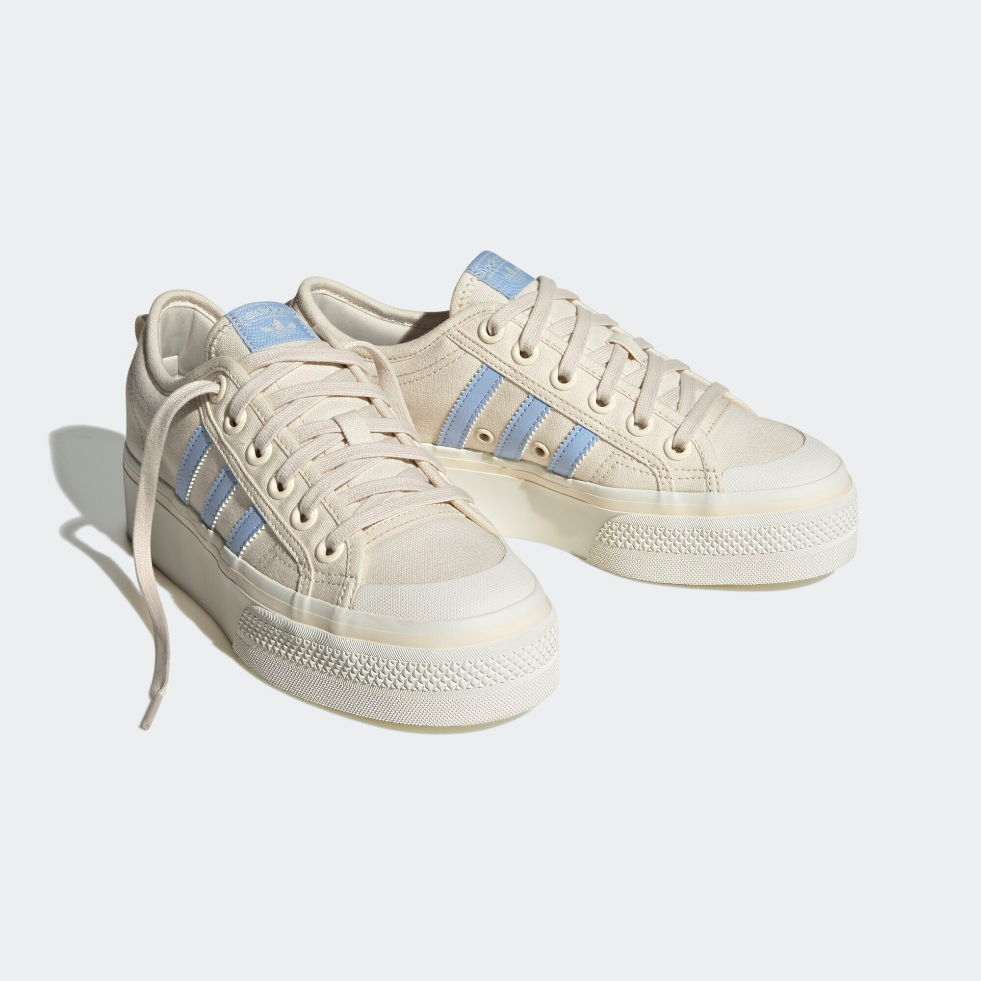 ADIDAS ORIGINALS Sneaker low 'Nizza Platform' crem / albastru - Pled.ro