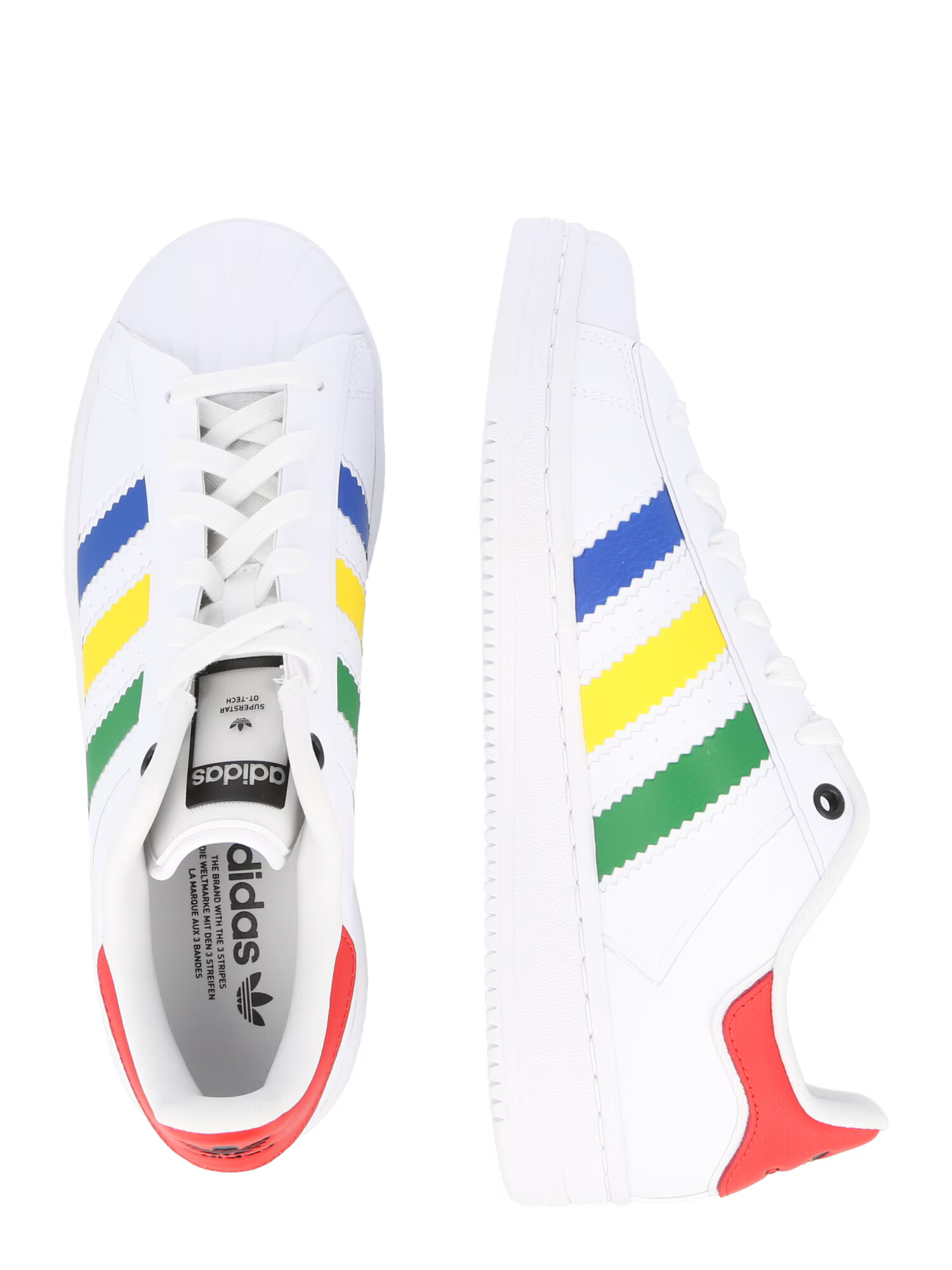 ADIDAS ORIGINALS Sneaker low 'Superstar' albastru / galben / verde / roșu / alb - Pled.ro