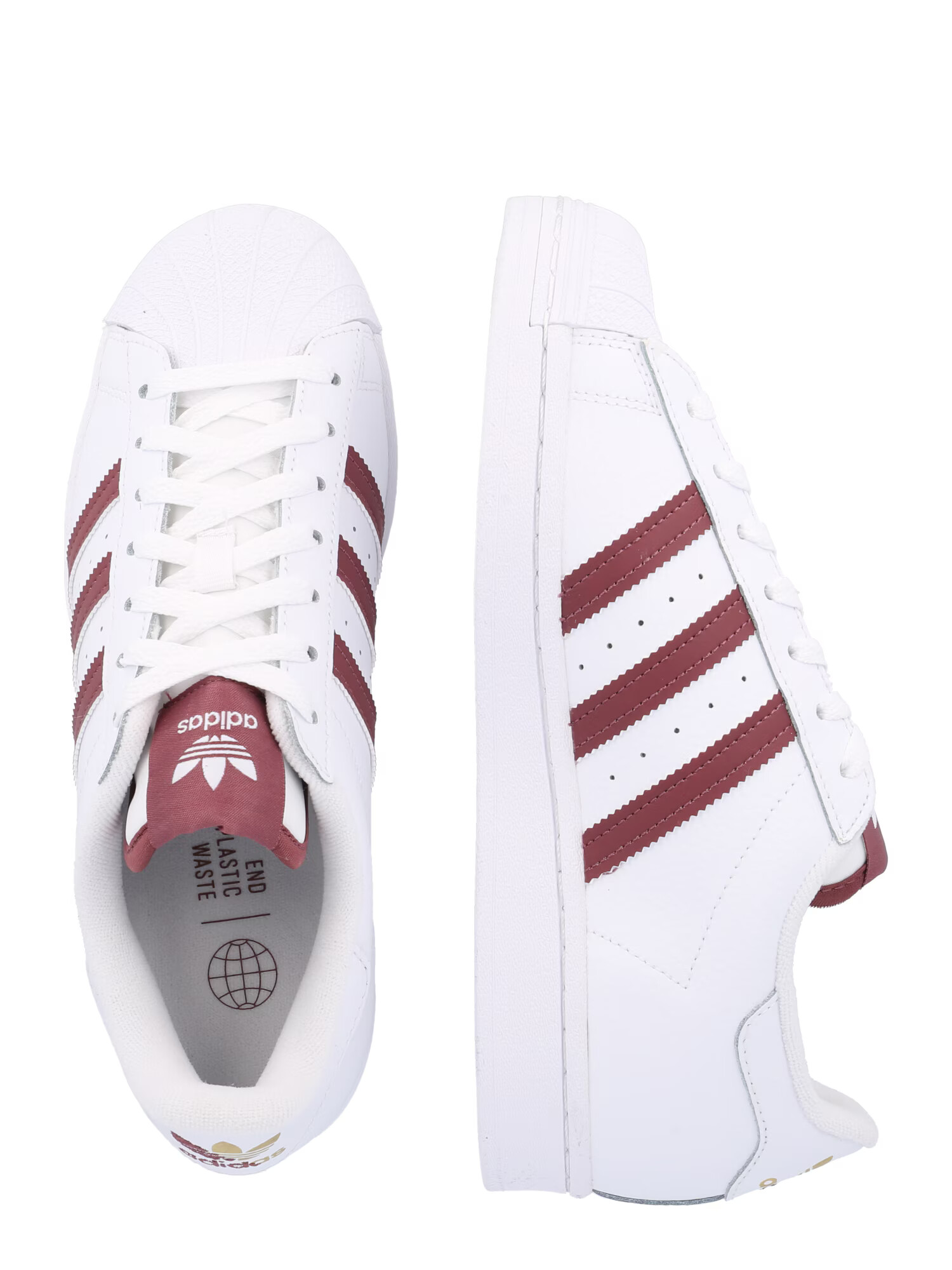 ADIDAS ORIGINALS Sneaker low 'Superstar' roșu bordeaux / alb - Pled.ro