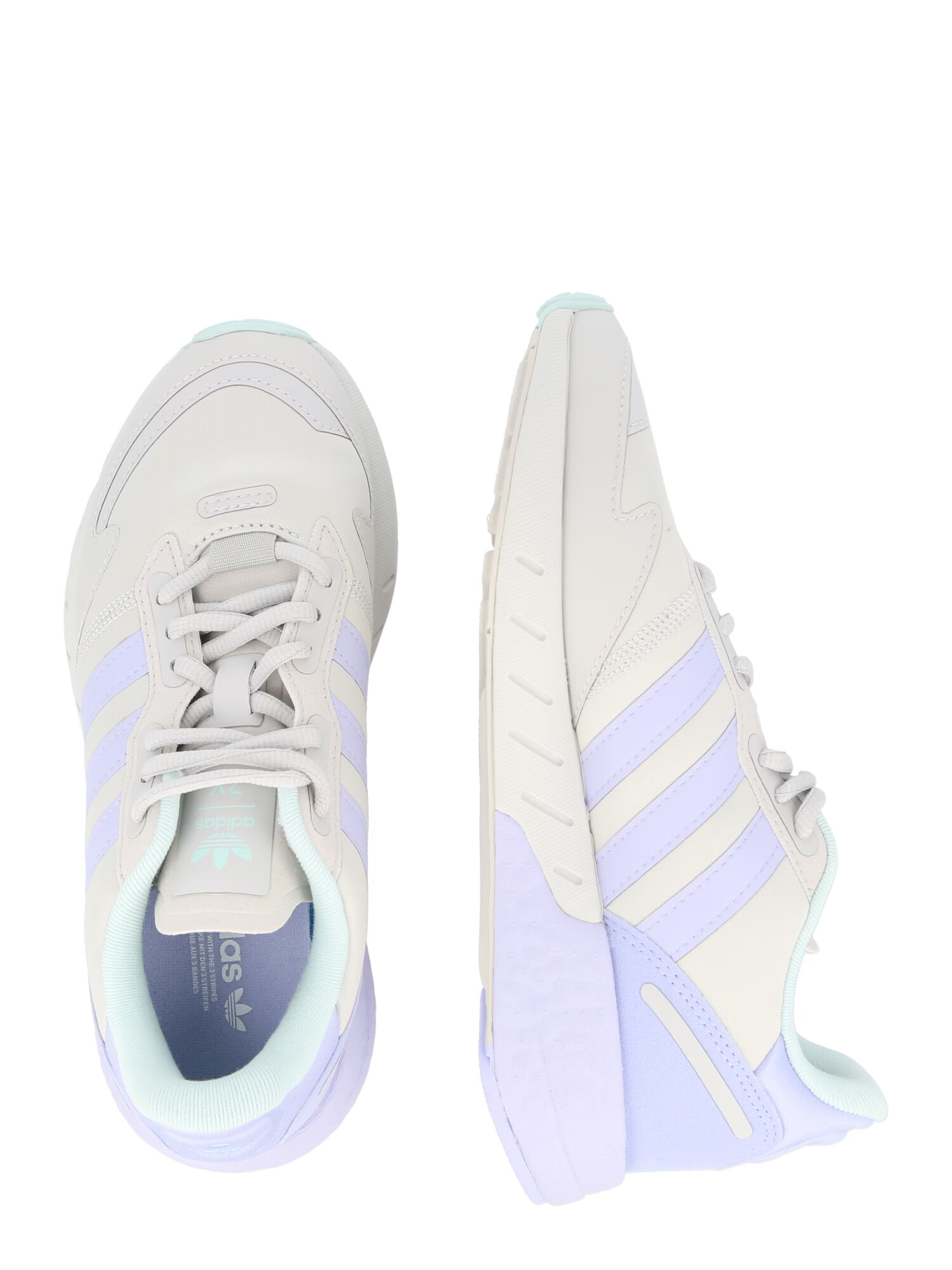 ADIDAS ORIGINALS Sneaker low 'ZX 1K BOOST' azur / gri deschis / mov lavandă - Pled.ro