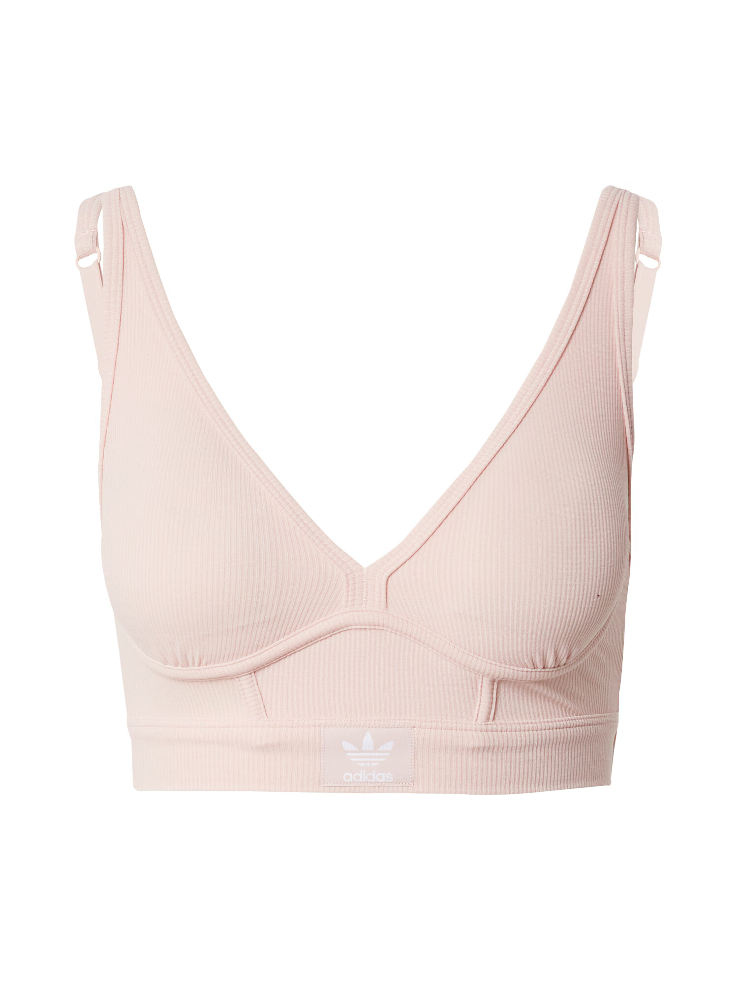 ADIDAS ORIGINALS Sutien 'LONGLINE BRALETTE - Originals Rib 2-2' roz pastel / alb - Pled.ro