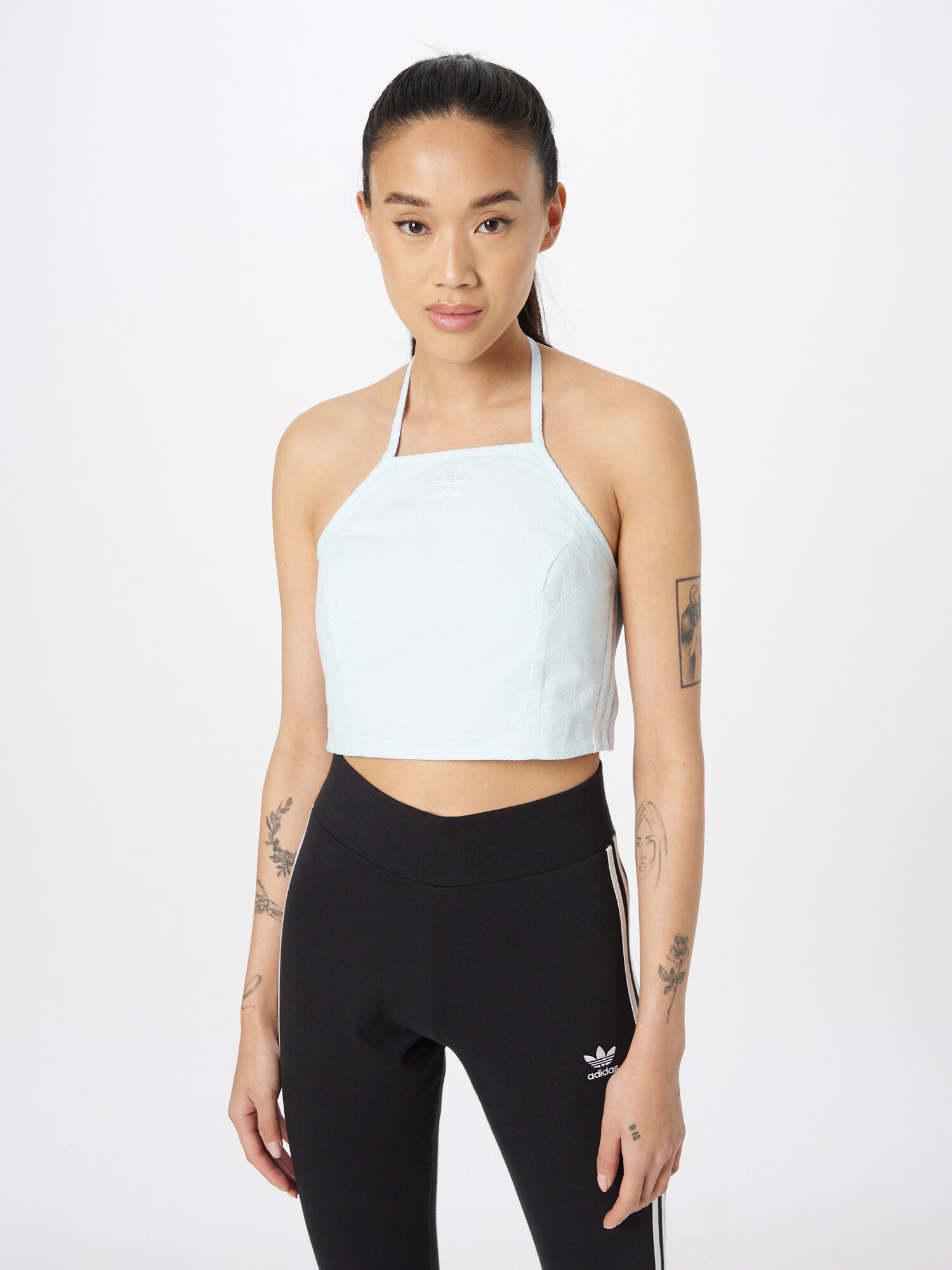 ADIDAS ORIGINALS Top 'Adicolor Classics Poplin Halter-Neck' albastru deschis - Pled.ro