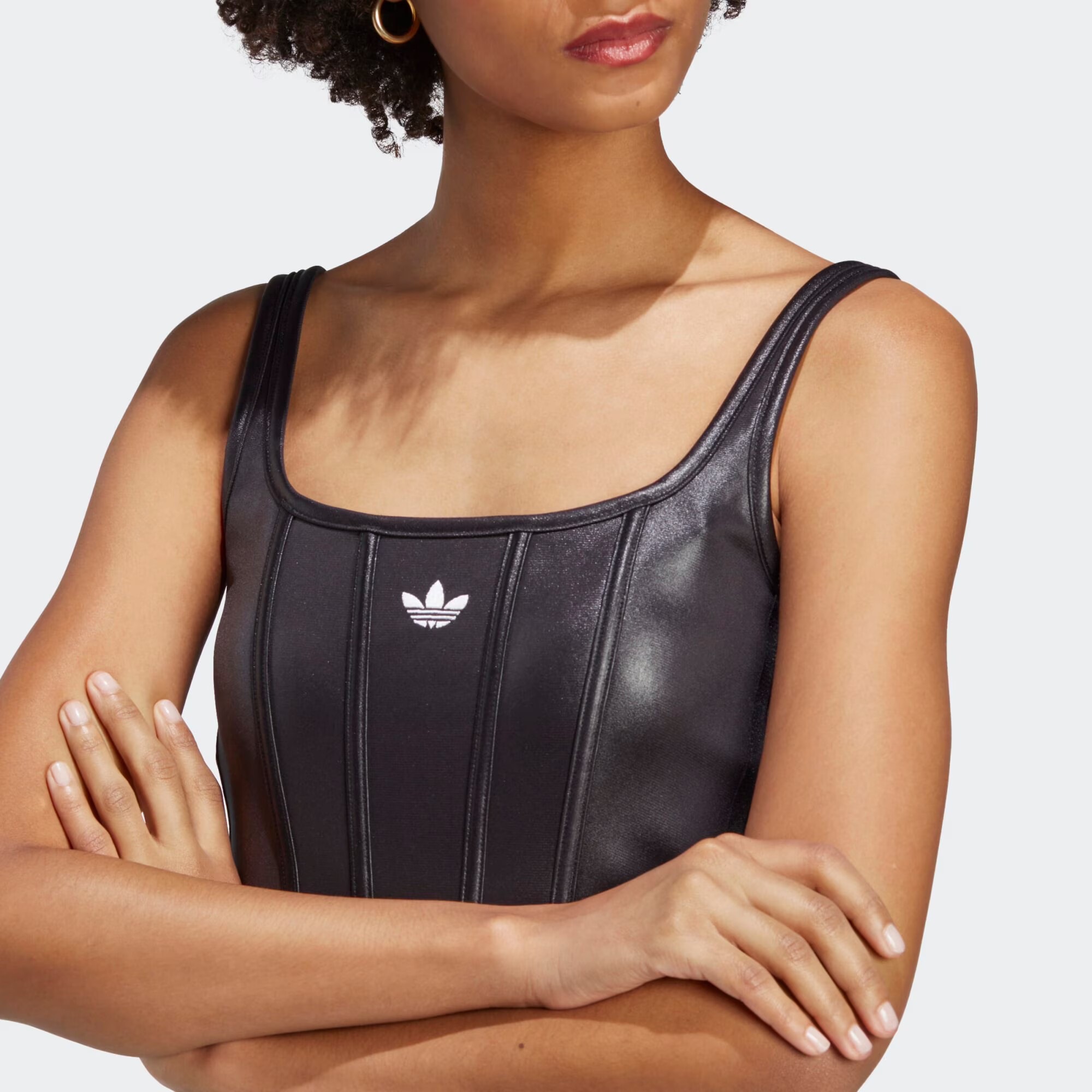 ADIDAS ORIGINALS Top 'Corset' negru / alb - Pled.ro