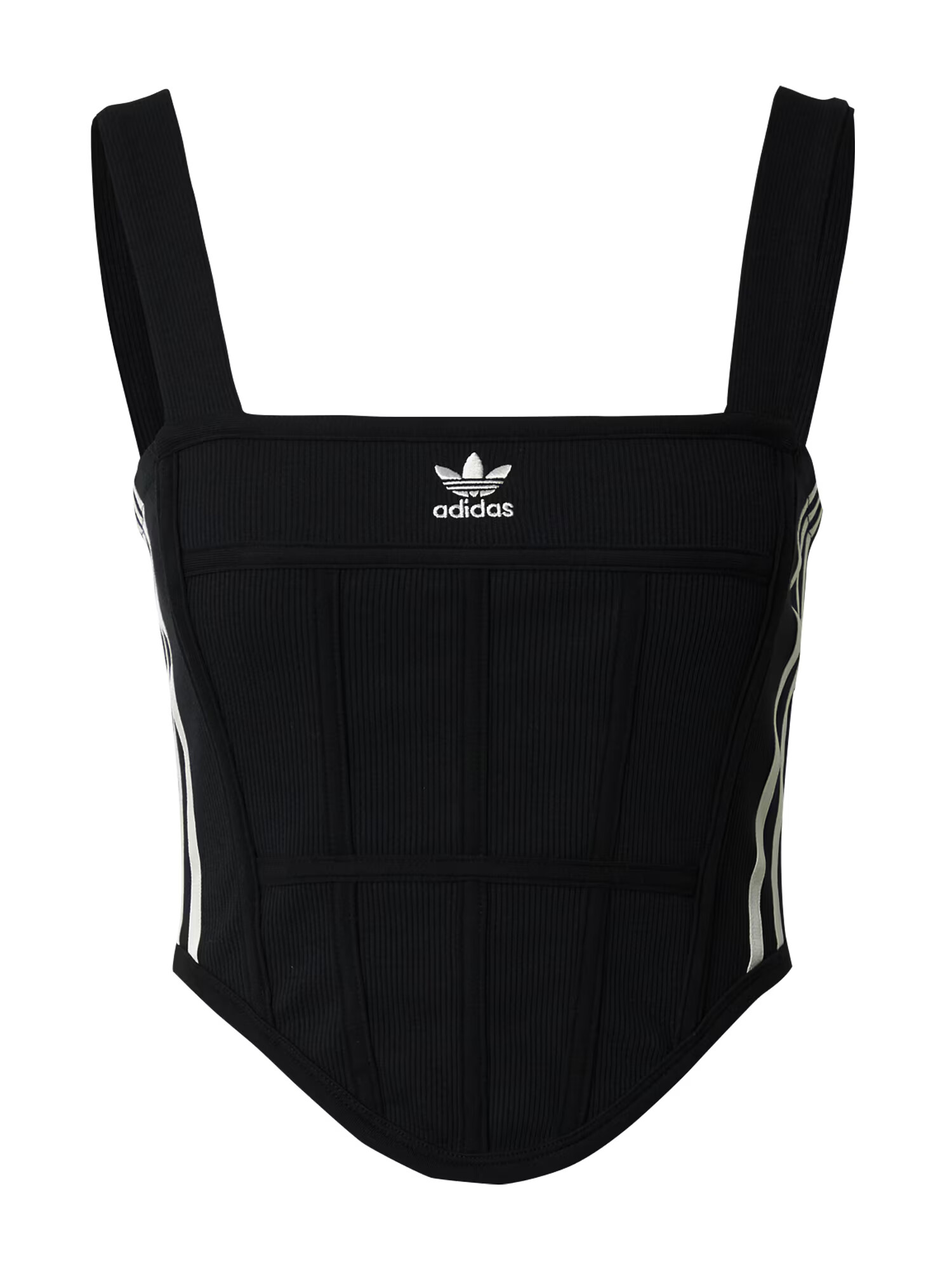 ADIDAS ORIGINALS Top 'Rib Corset' negru / alb - Pled.ro