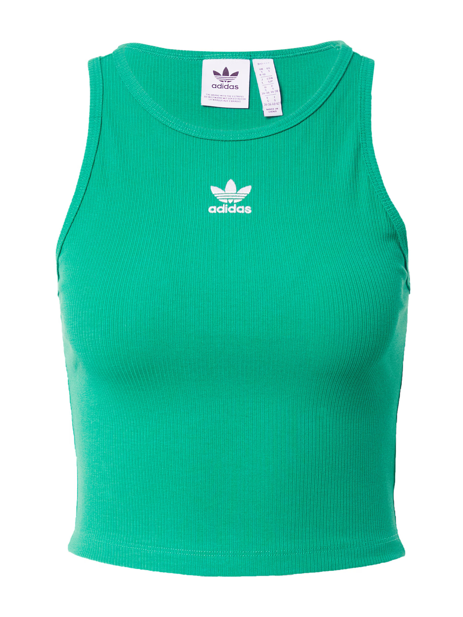 ADIDAS ORIGINALS Top 'Rib' verde iarbă / alb - Pled.ro