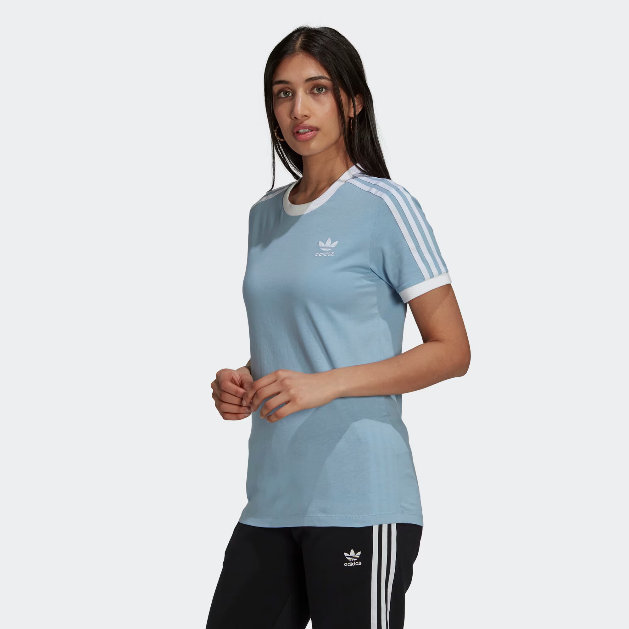 ADIDAS ORIGINALS Tricou albastru deschis / alb - Pled.ro