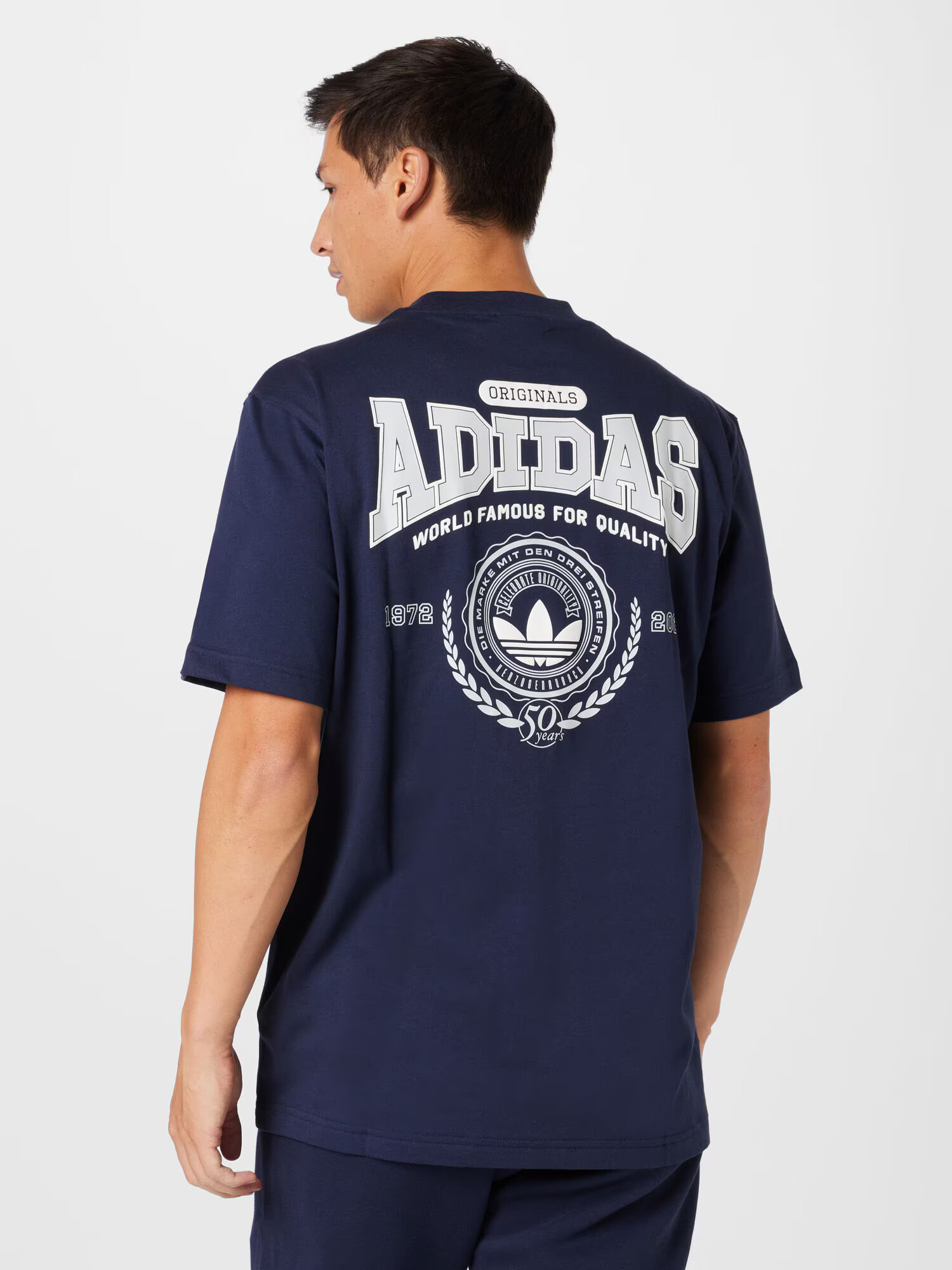 ADIDAS ORIGINALS Tricou albastru închis / alb - Pled.ro