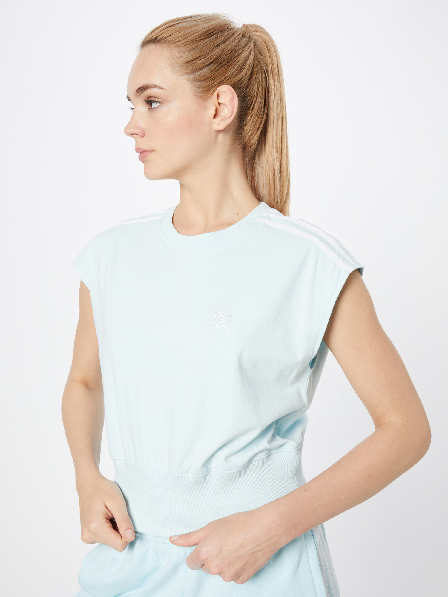 ADIDAS ORIGINALS Tricou albastru pastel / alb - Pled.ro