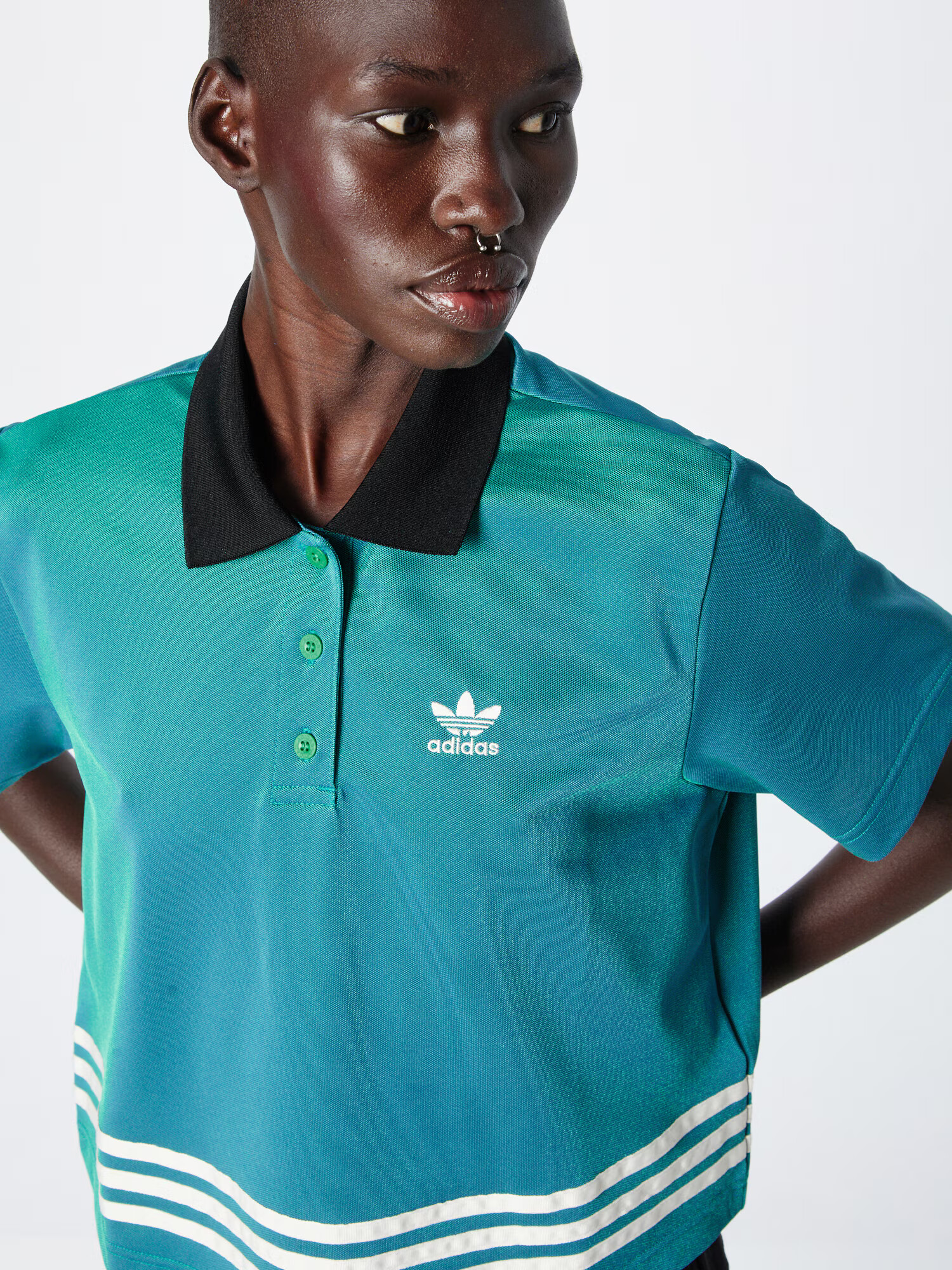 ADIDAS ORIGINALS Tricou 'Adicolor 70S' albastru pastel / negru / alb - Pled.ro