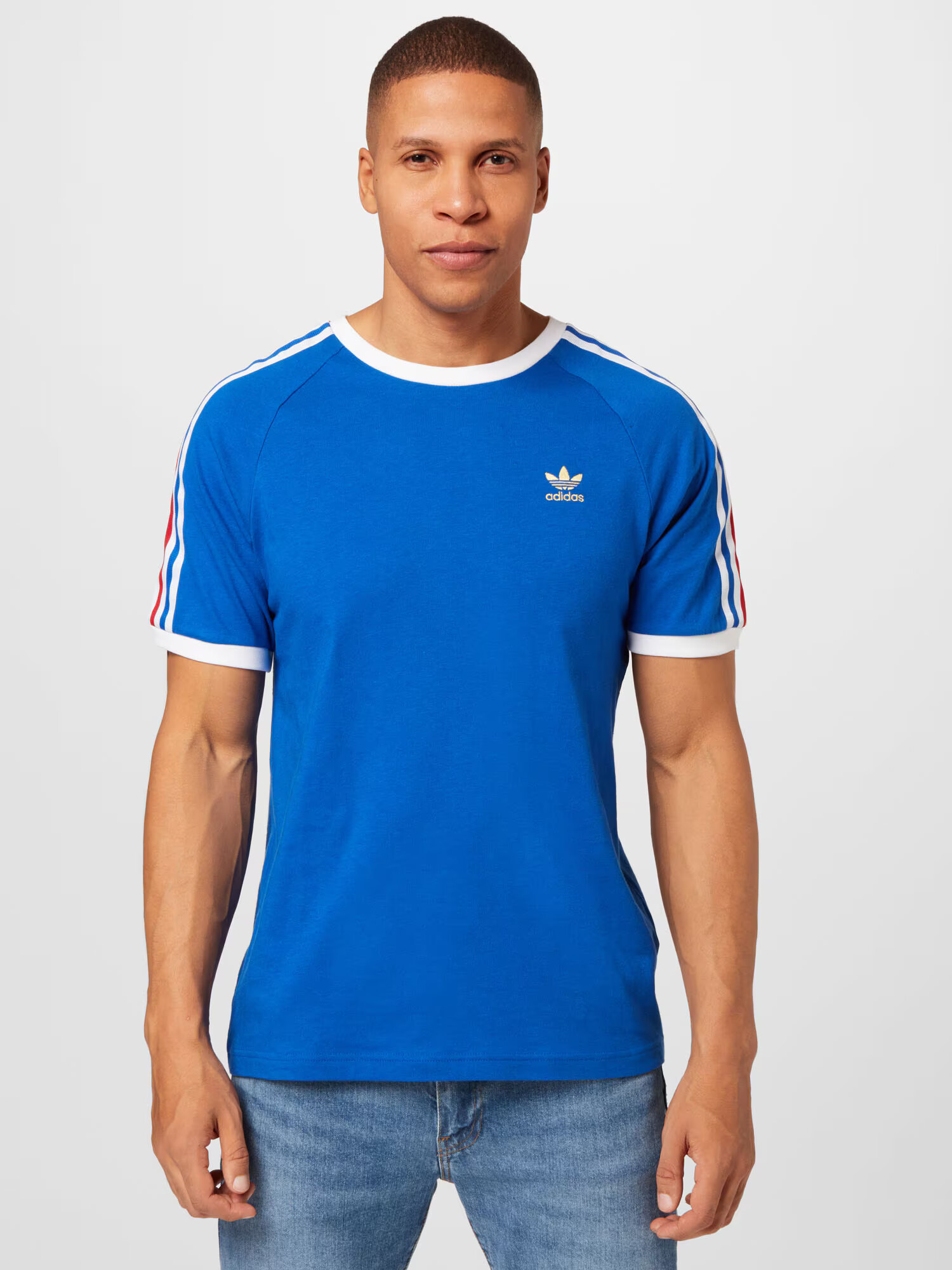 ADIDAS ORIGINALS Tricou '3-Stripes' albastru / roșu / alb - Pled.ro