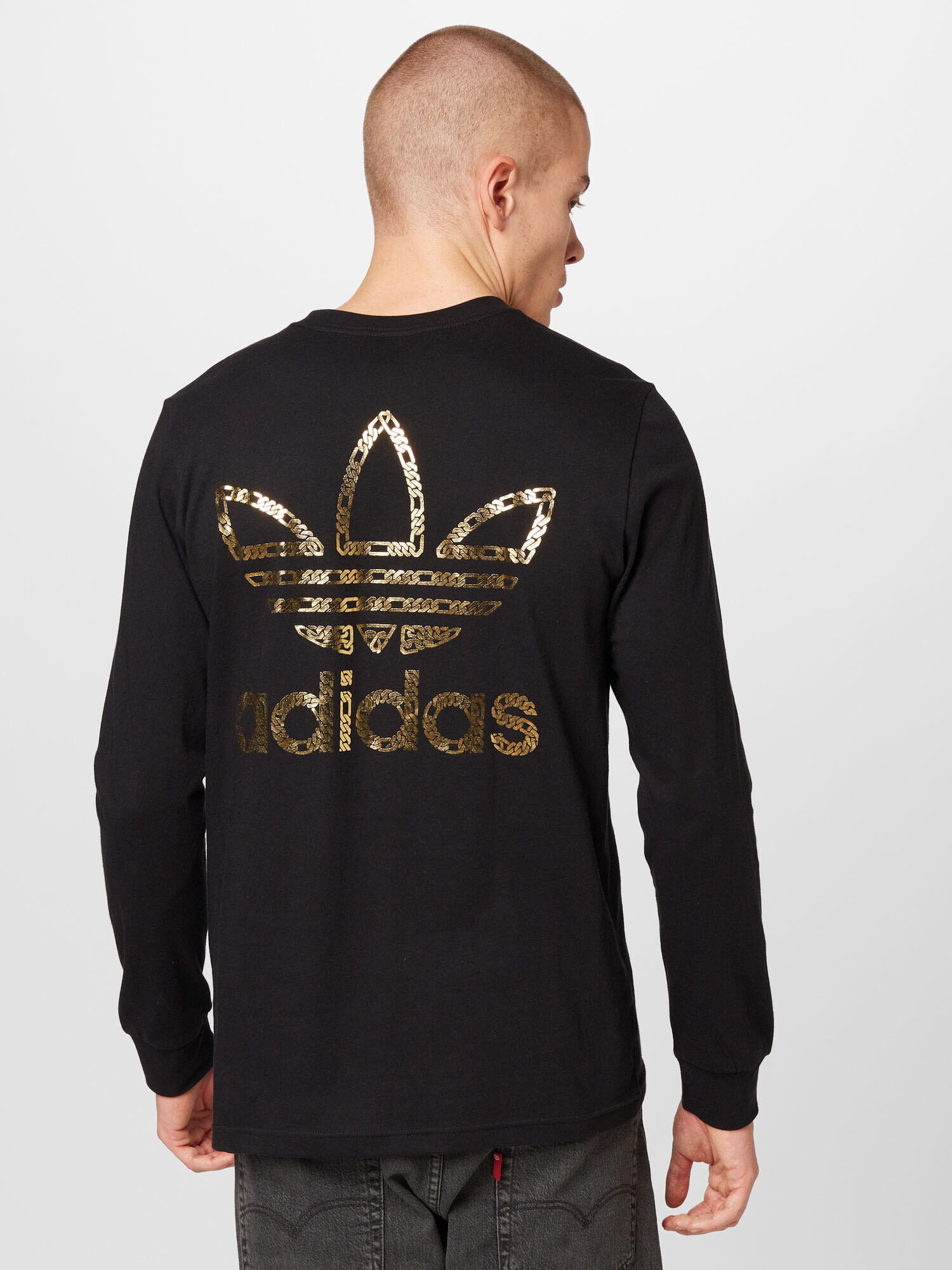 ADIDAS ORIGINALS Tricou 'Golden Chains - 50 Years Of Trefoil' auriu / negru - Pled.ro