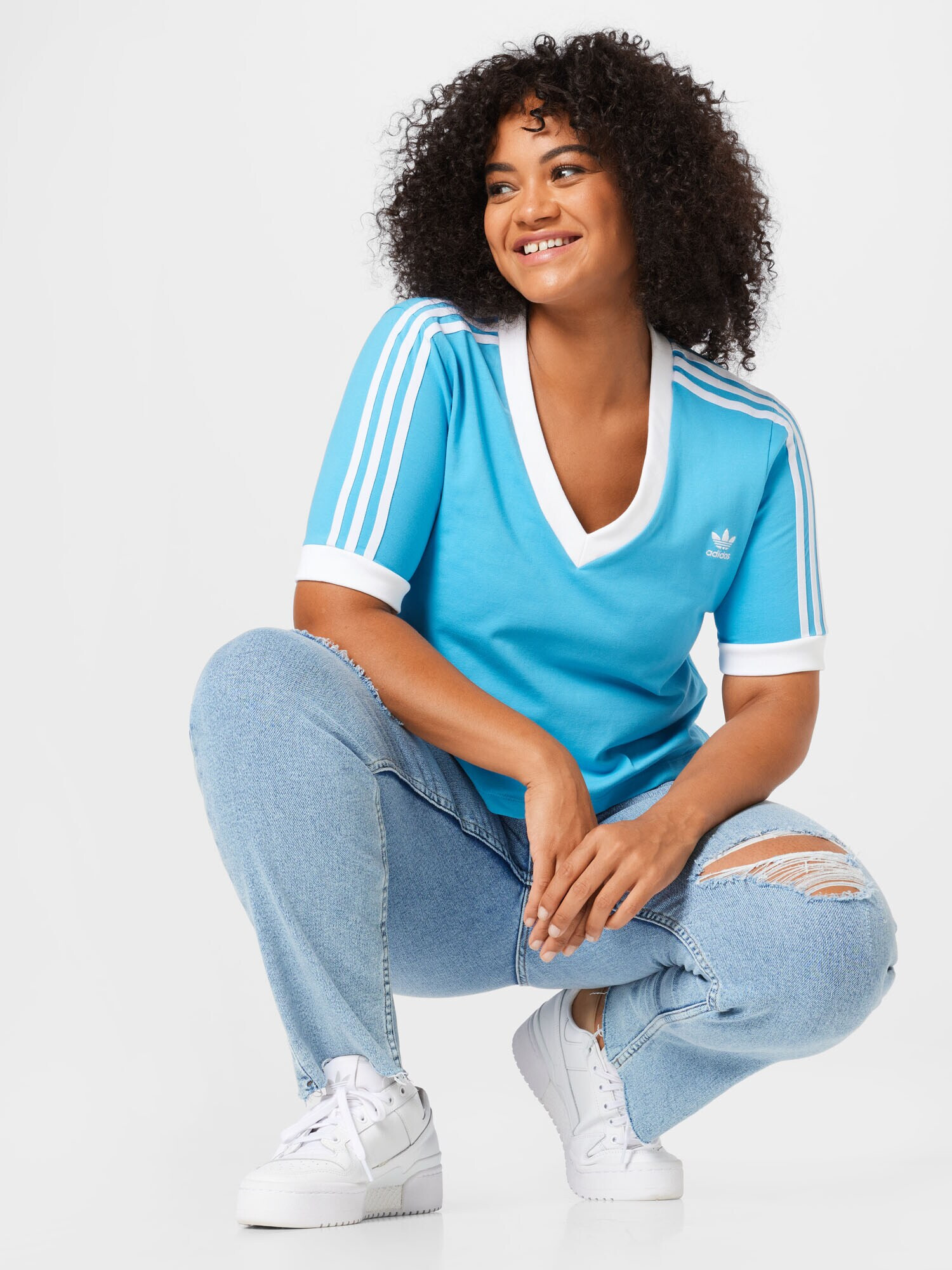 ADIDAS ORIGINALS Tricou azur / alb - Pled.ro