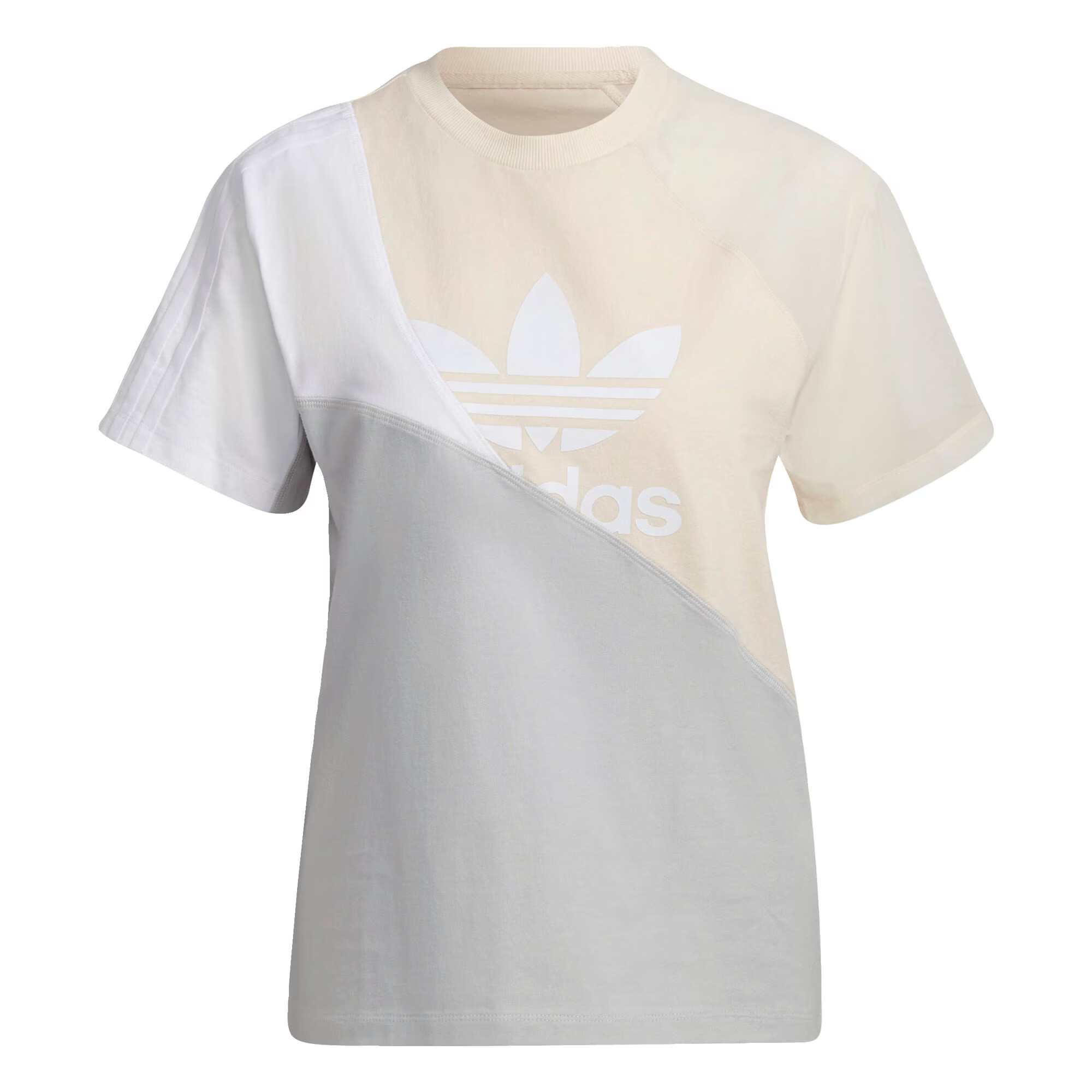 ADIDAS ORIGINALS Tricou bej / gri / alb - Pled.ro