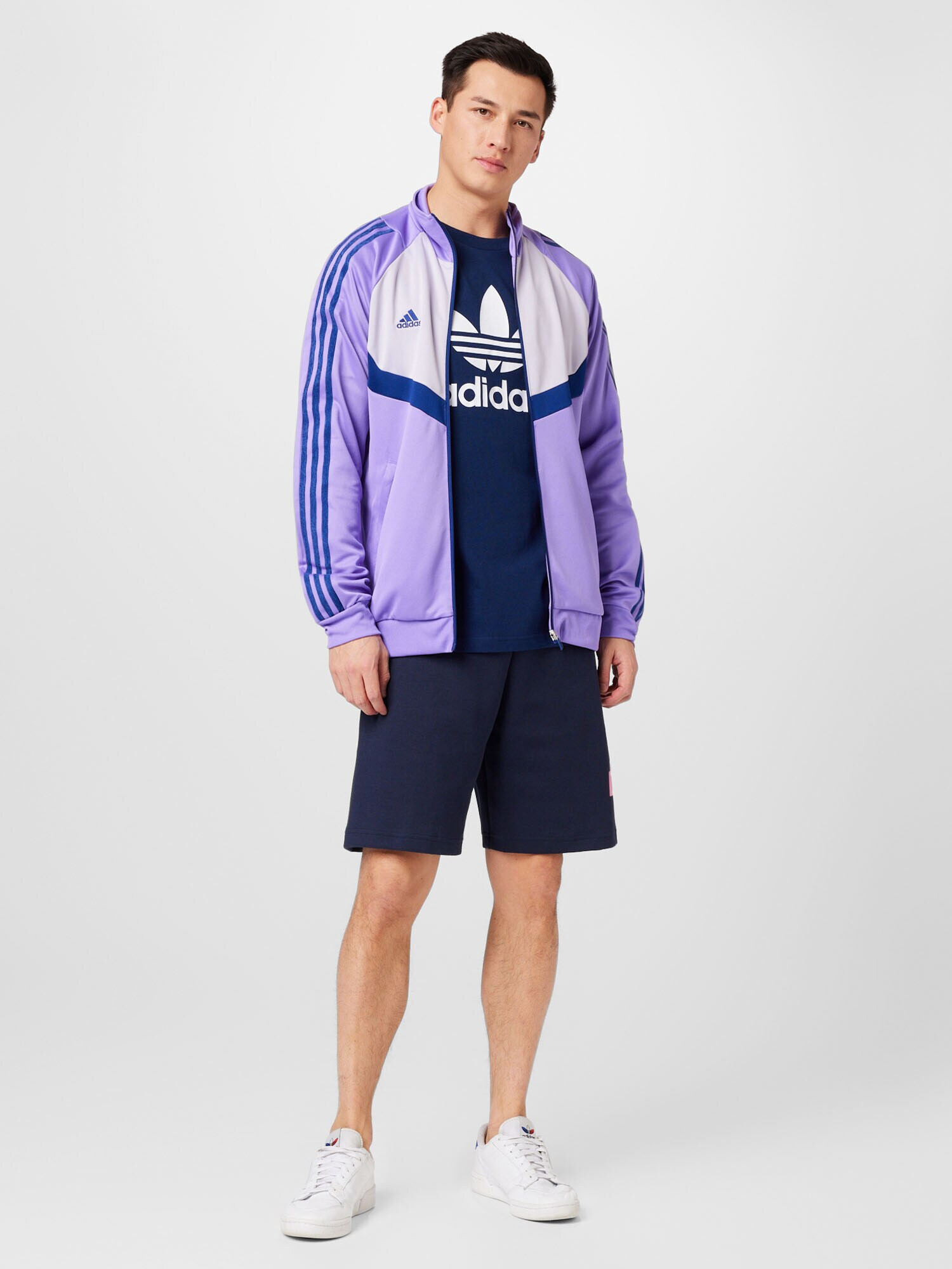 ADIDAS ORIGINALS Tricou 'Adicolor Classics Trefoil' bleumarin / alb - Pled.ro