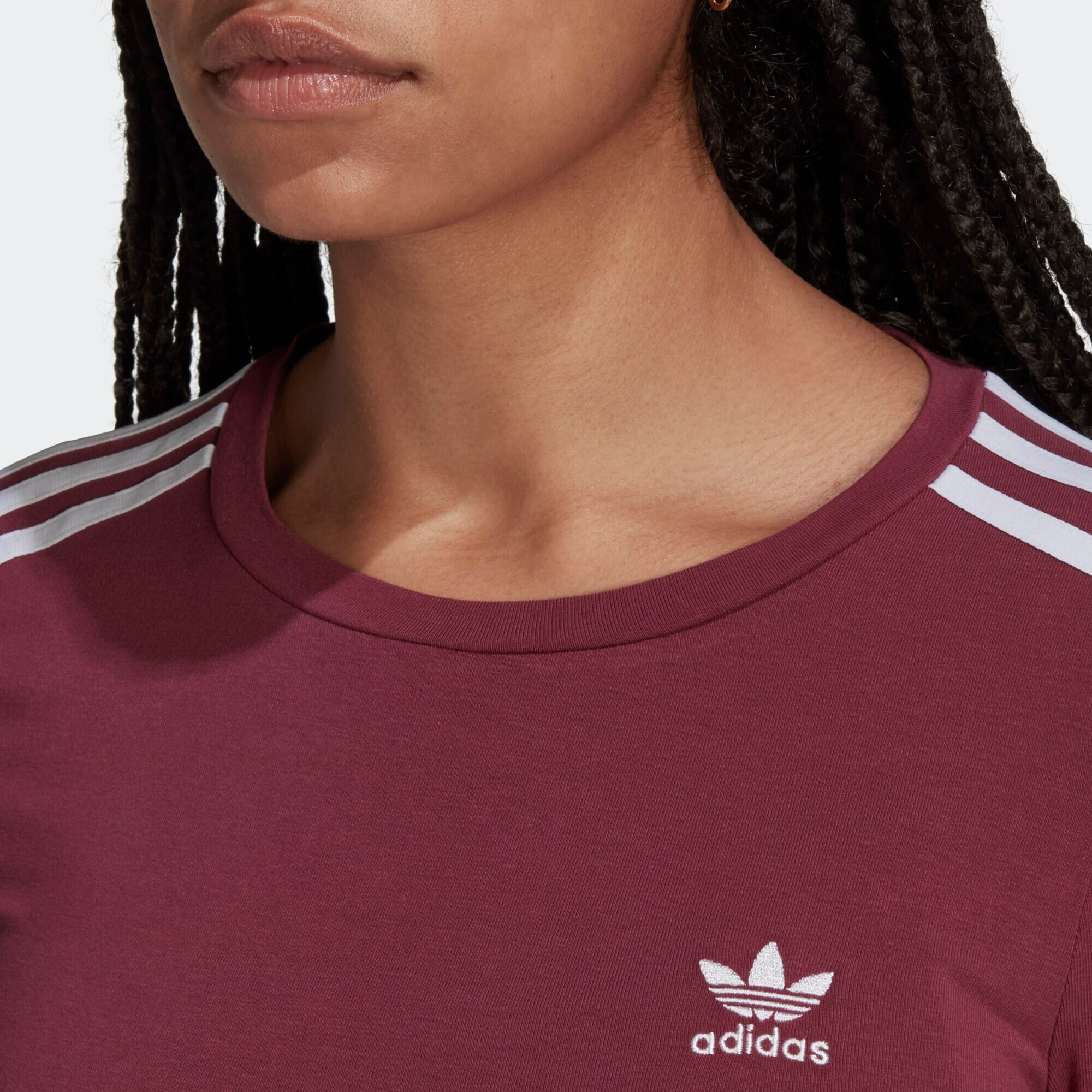 ADIDAS ORIGINALS Tricou body roșu vin / alb - Pled.ro