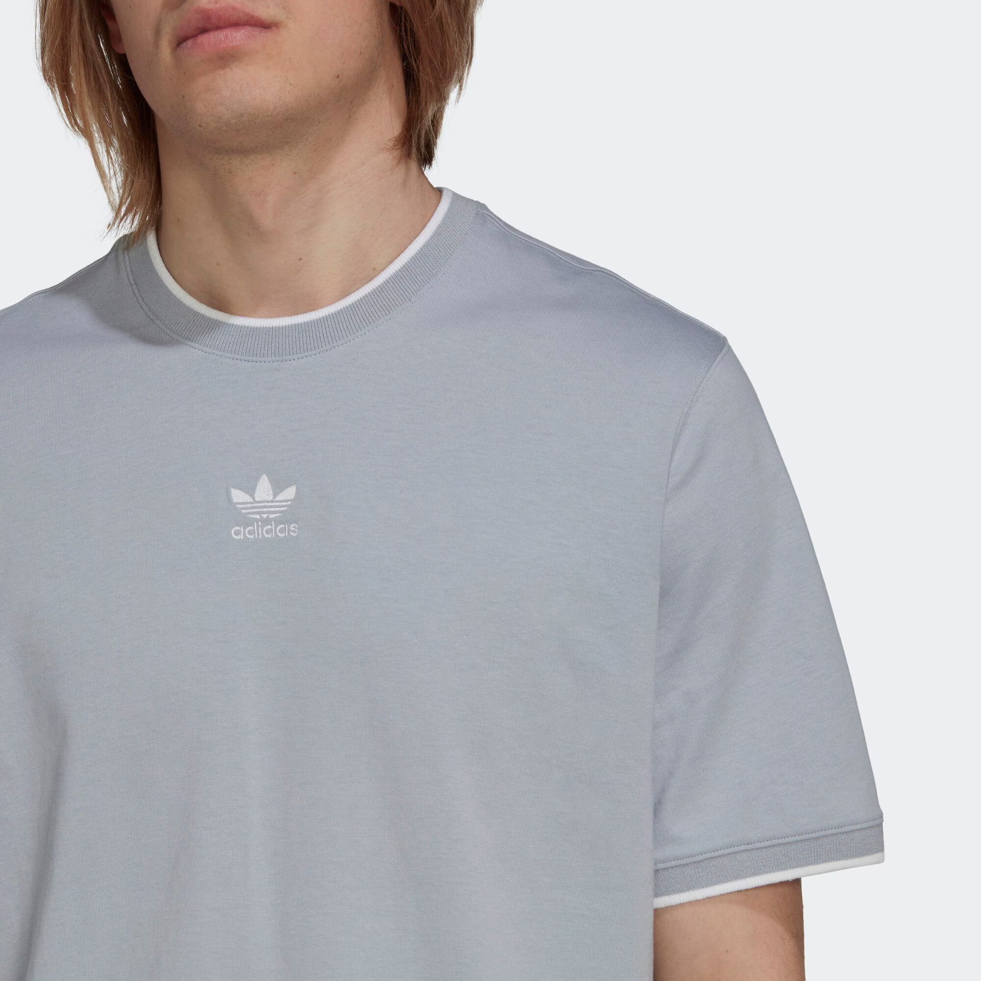 ADIDAS ORIGINALS Tricou 'Rekive' gri / alb - Pled.ro