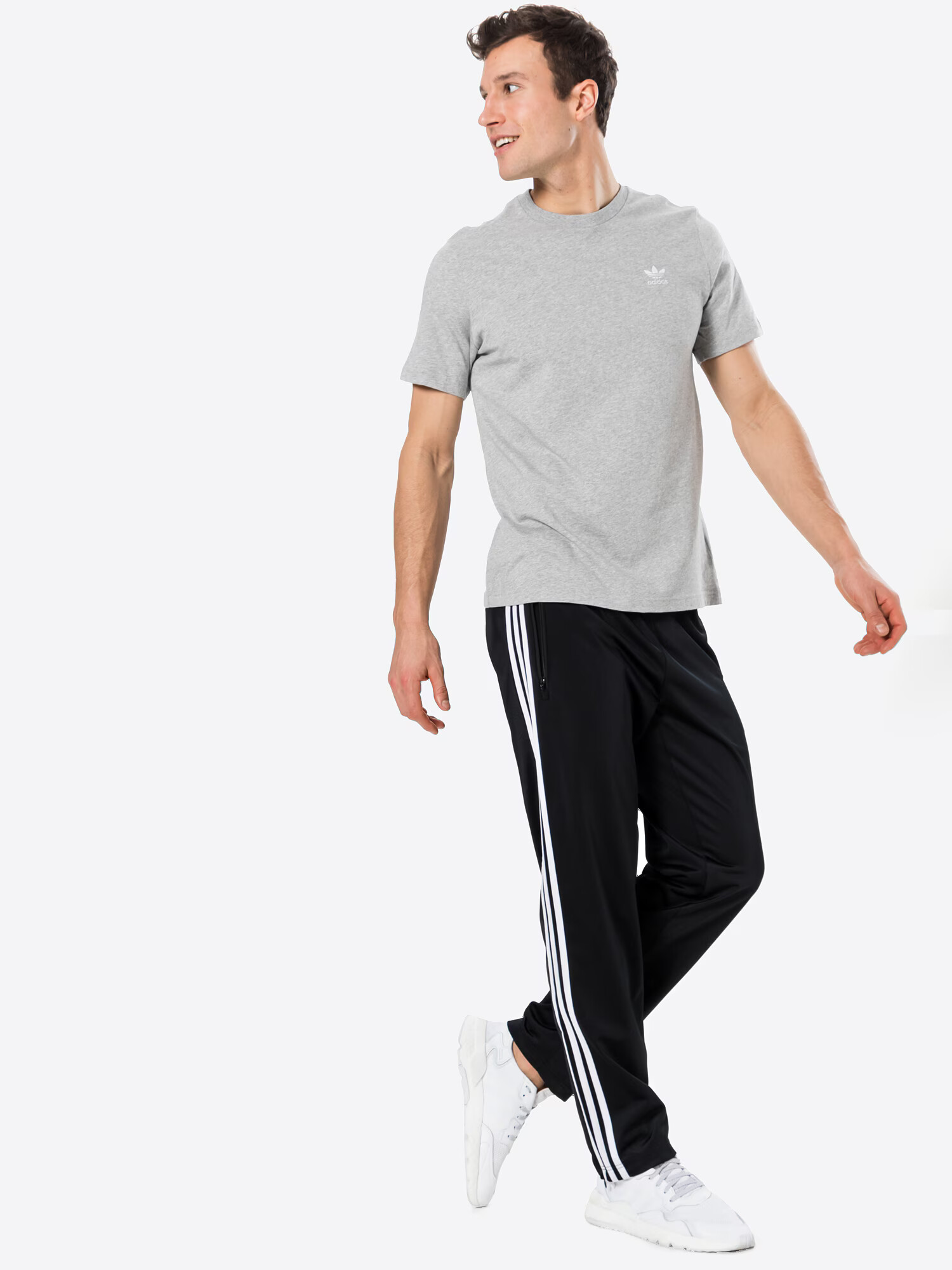 ADIDAS ORIGINALS Tricou gri amestecat / alb - Pled.ro