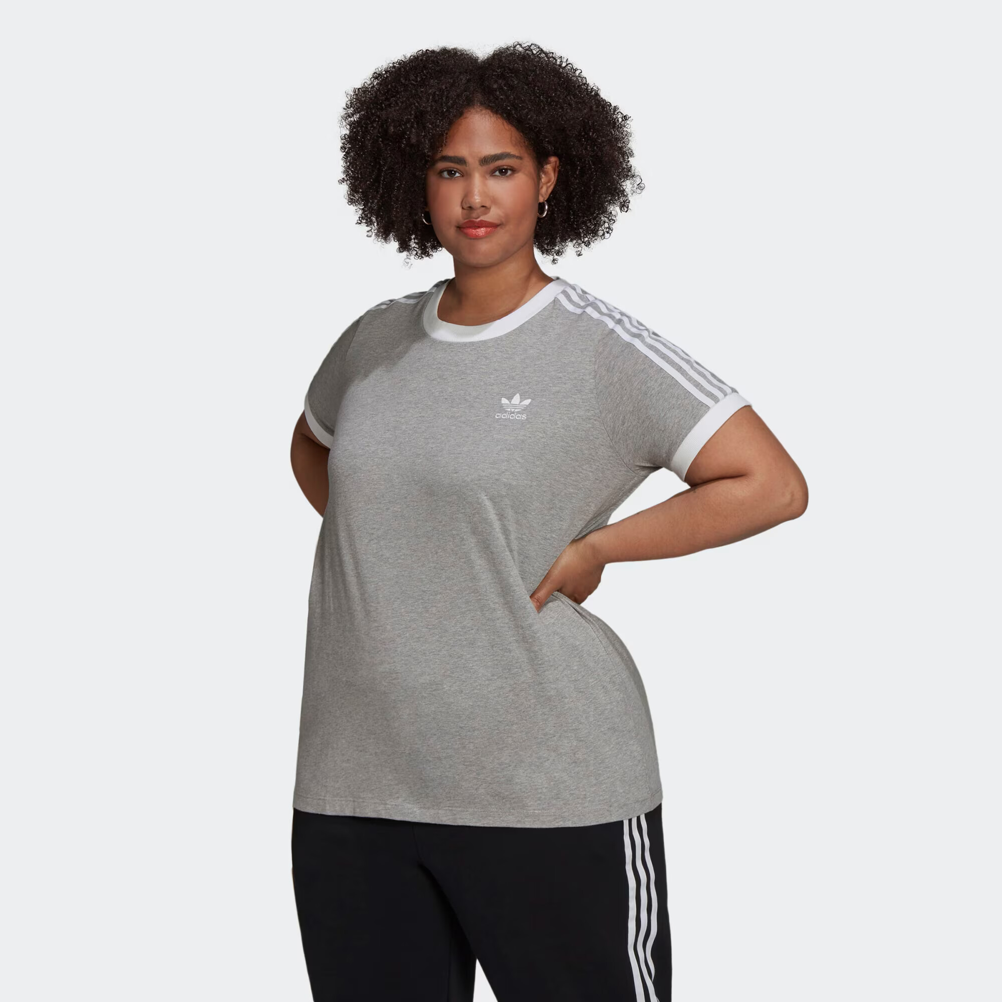 ADIDAS ORIGINALS Tricou gri amestecat / alb - Pled.ro