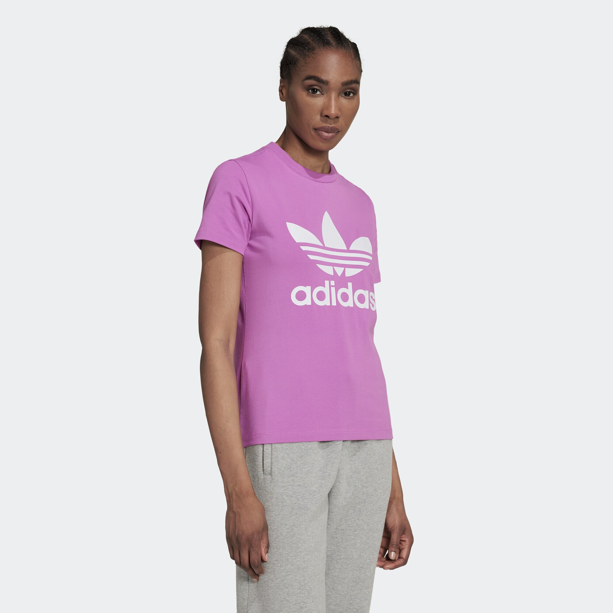 ADIDAS ORIGINALS Tricou lila / alb - Pled.ro