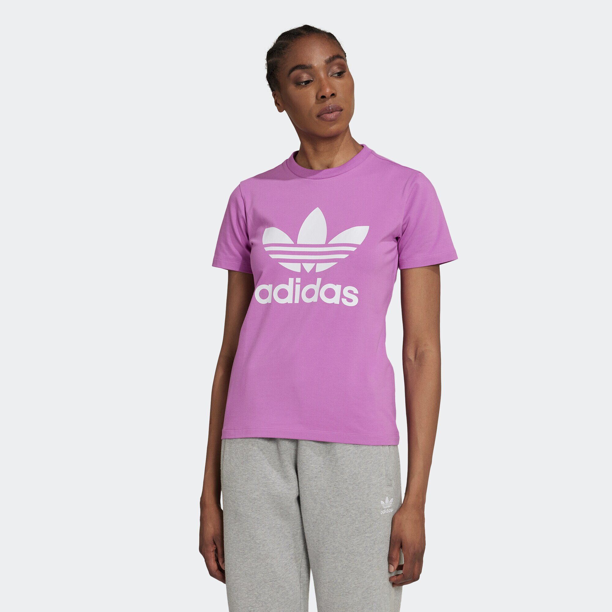 ADIDAS ORIGINALS Tricou lila / alb - Pled.ro