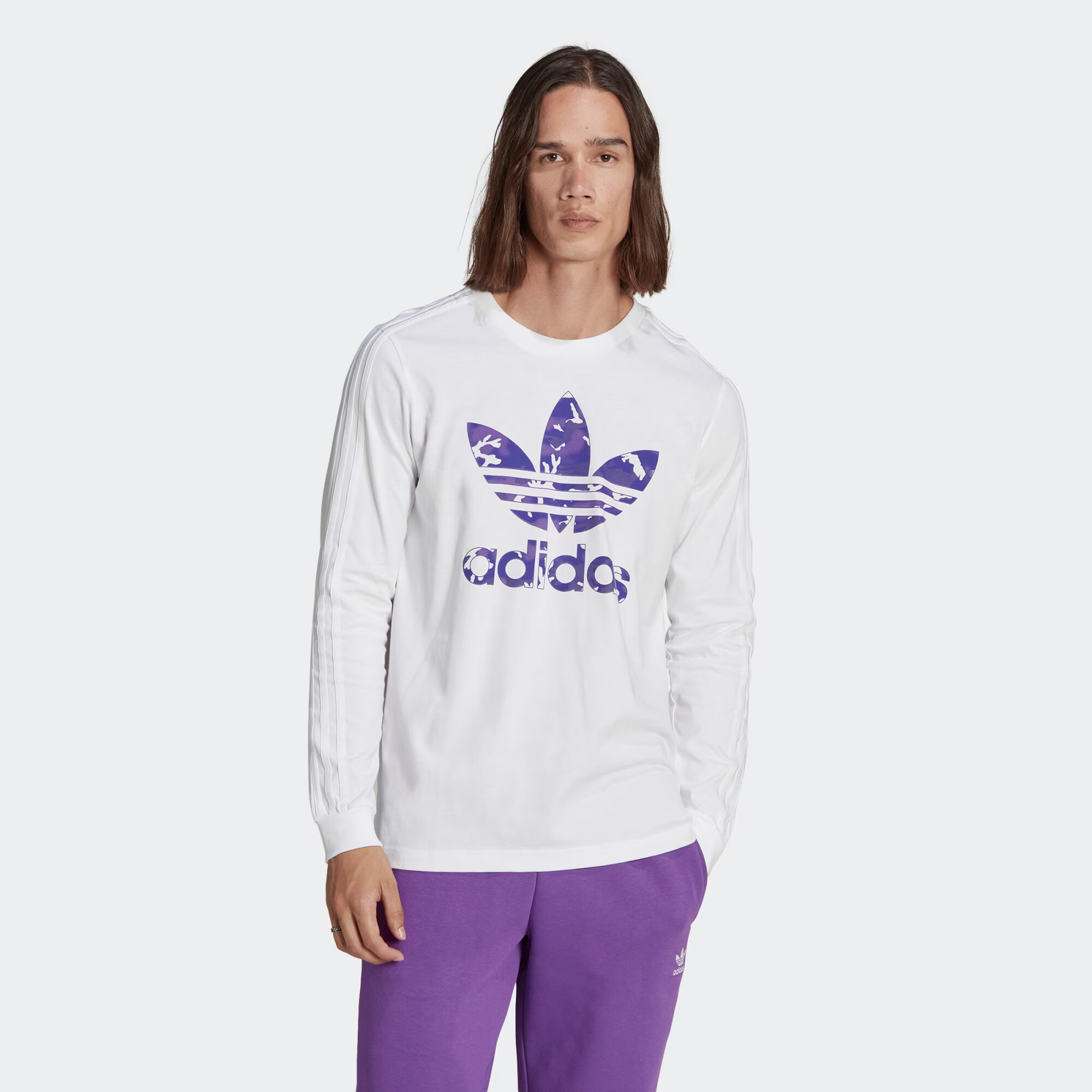 ADIDAS ORIGINALS Tricou 'Graphics Camo Stripe' lila / alb - Pled.ro