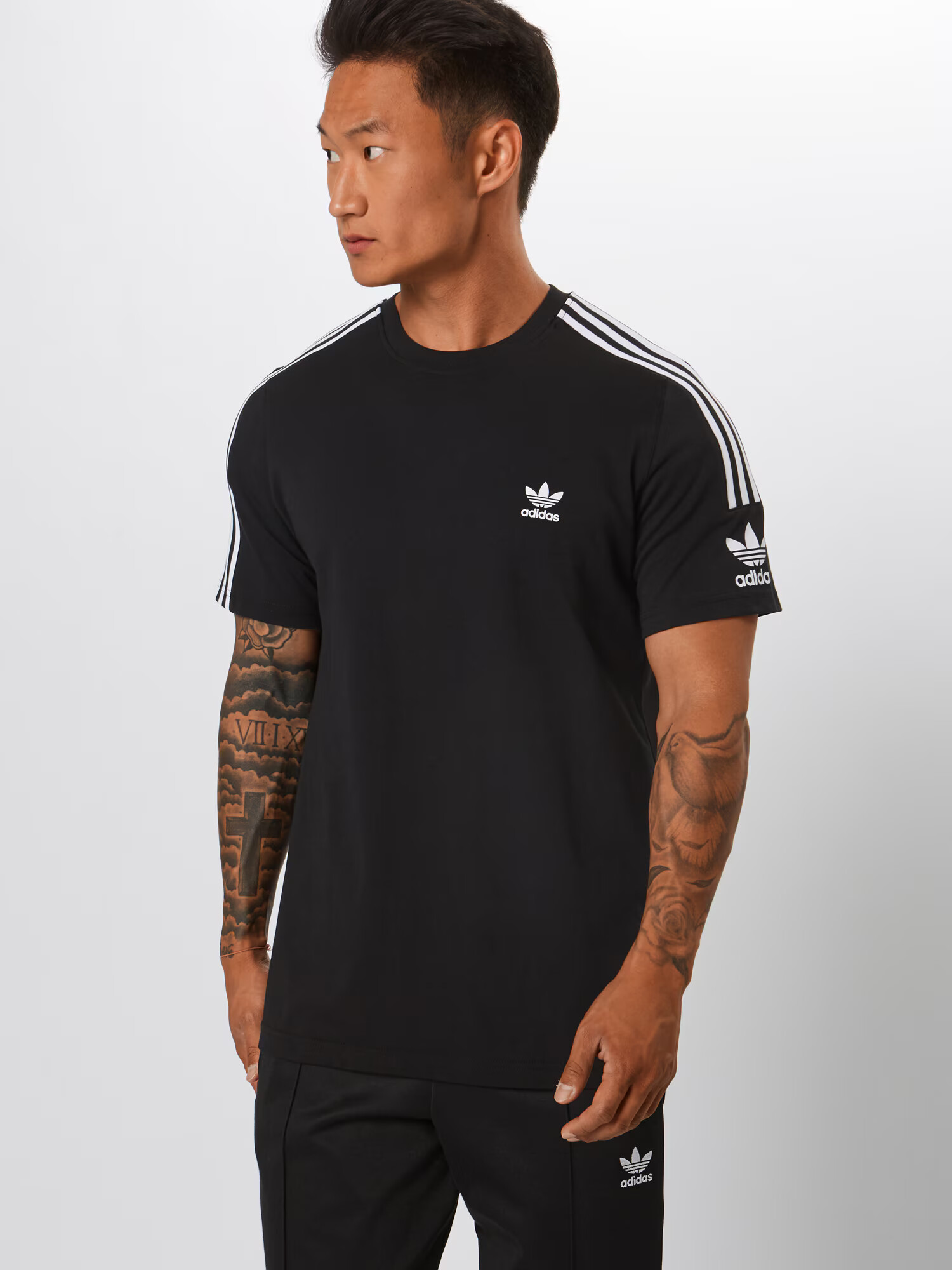 ADIDAS ORIGINALS Tricou 'Lock Up' negru / alb - Pled.ro