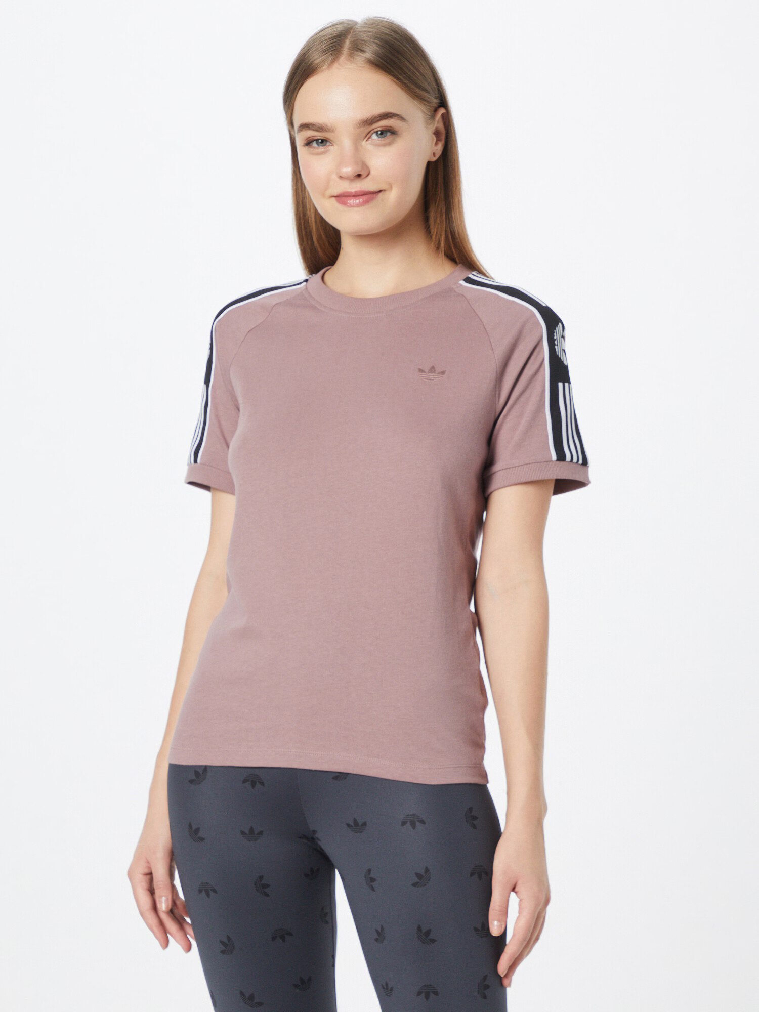 ADIDAS ORIGINALS Tricou 'Tape' maro deschis / negru / alb - Pled.ro